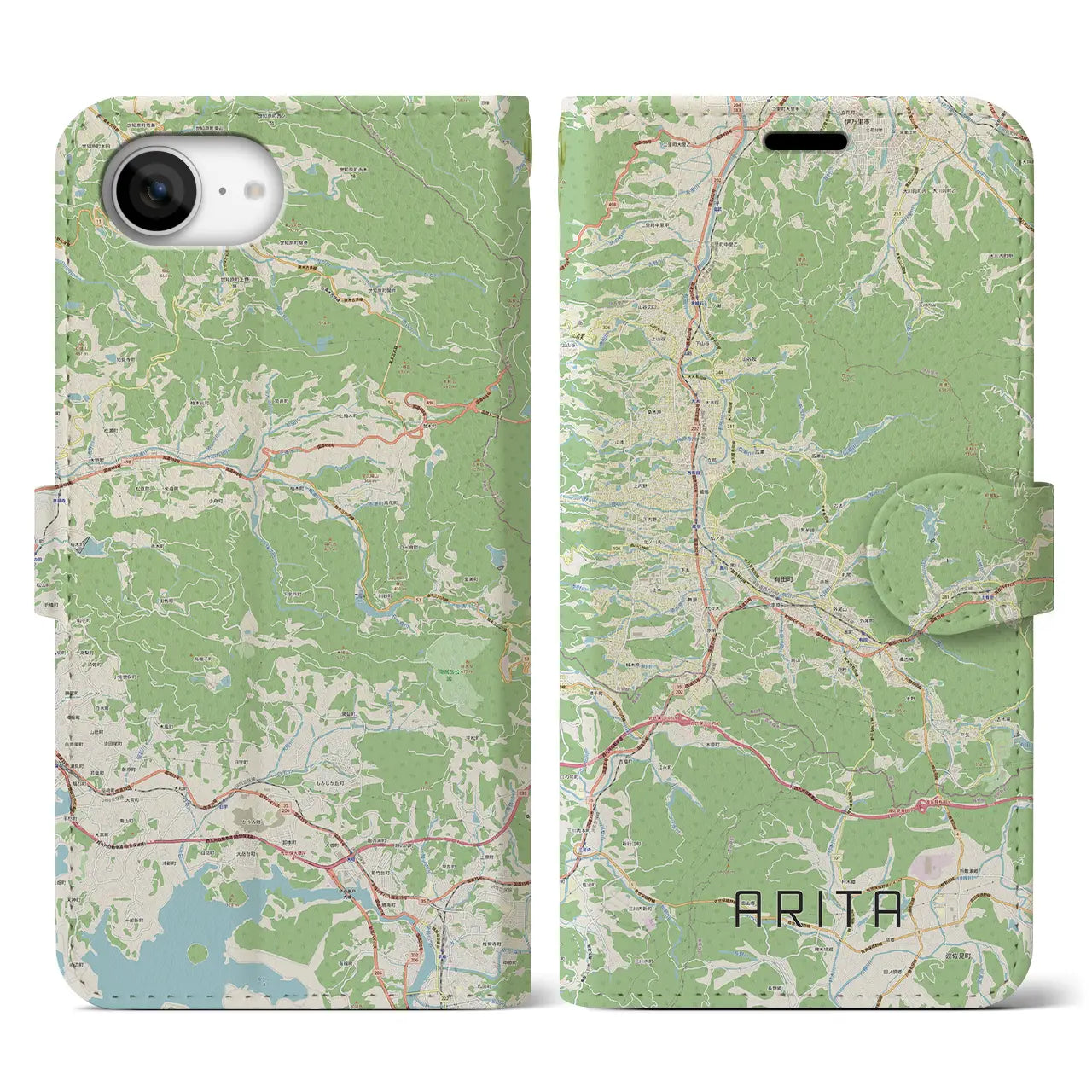 【有田(佐賀県)】地図柄iPhoneケース(手帳タイプ)