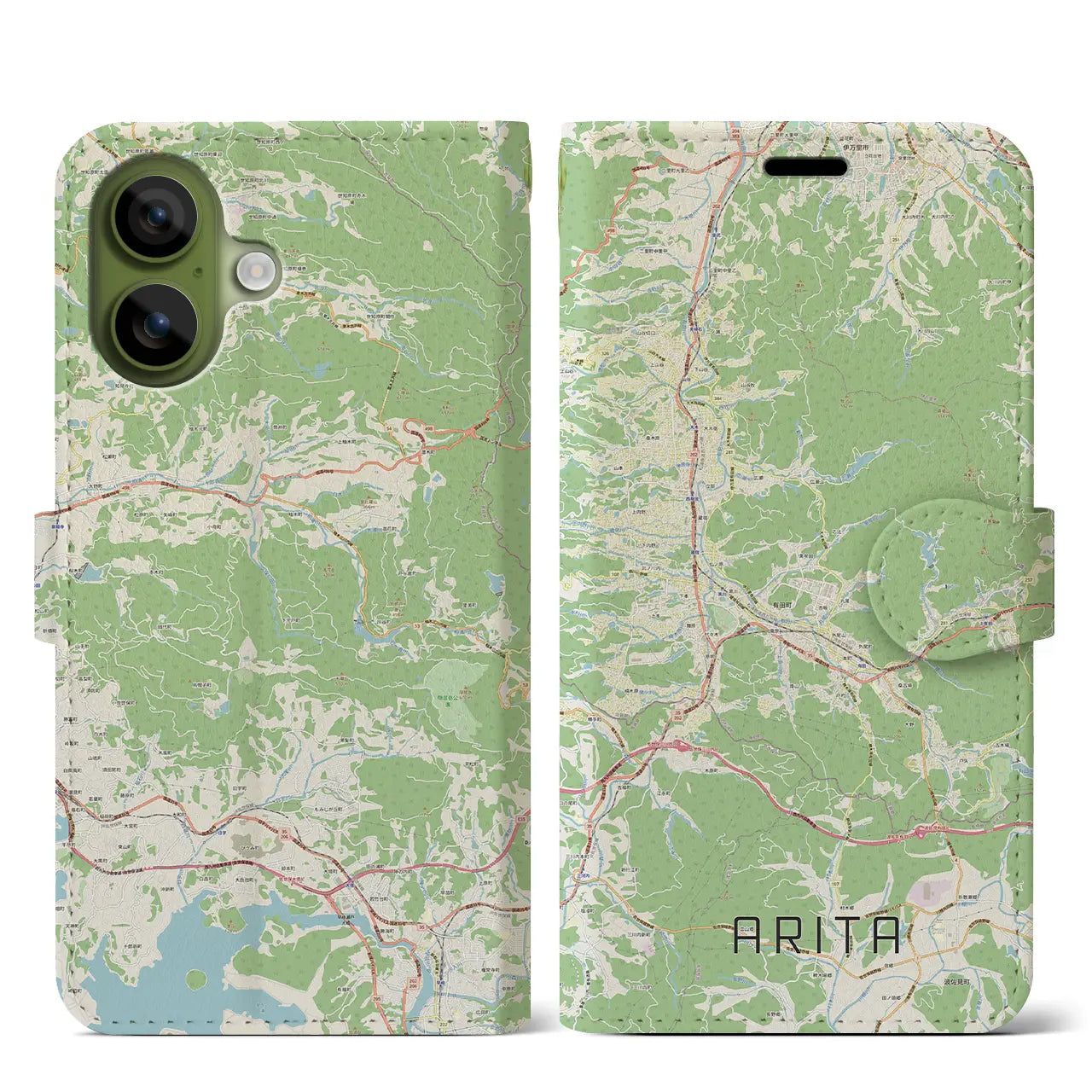 【有田(佐賀県)】地図柄iPhoneケース(手帳タイプ)