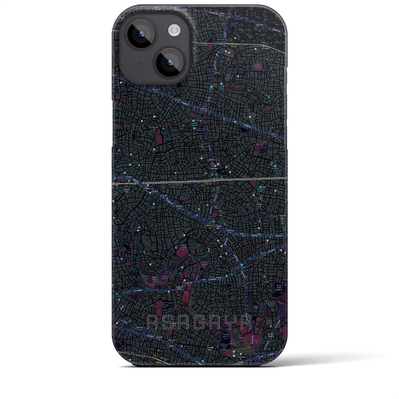 【阿佐ケ谷2(東京都)】地図柄iPhoneケース(バックカバータイプ)