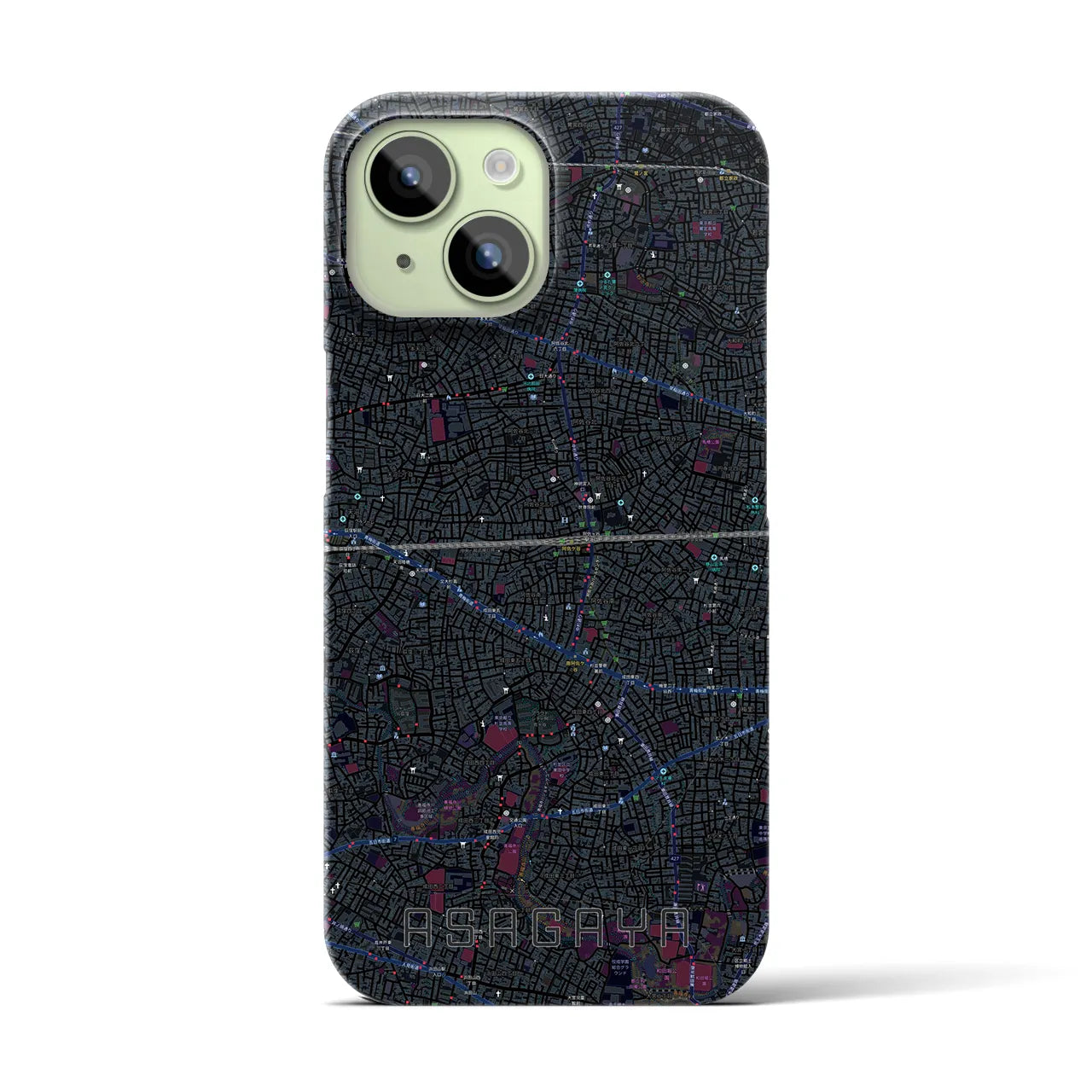 【阿佐ケ谷2(東京都)】地図柄iPhoneケース(バックカバータイプ)