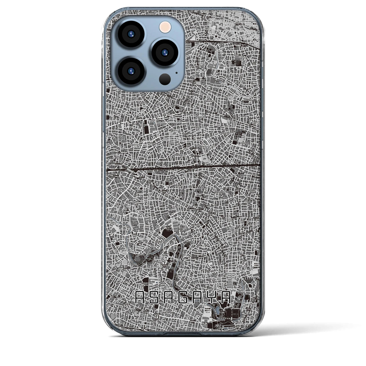 【阿佐ケ谷2(東京都)】地図柄iPhoneケース(クリアタイプ)