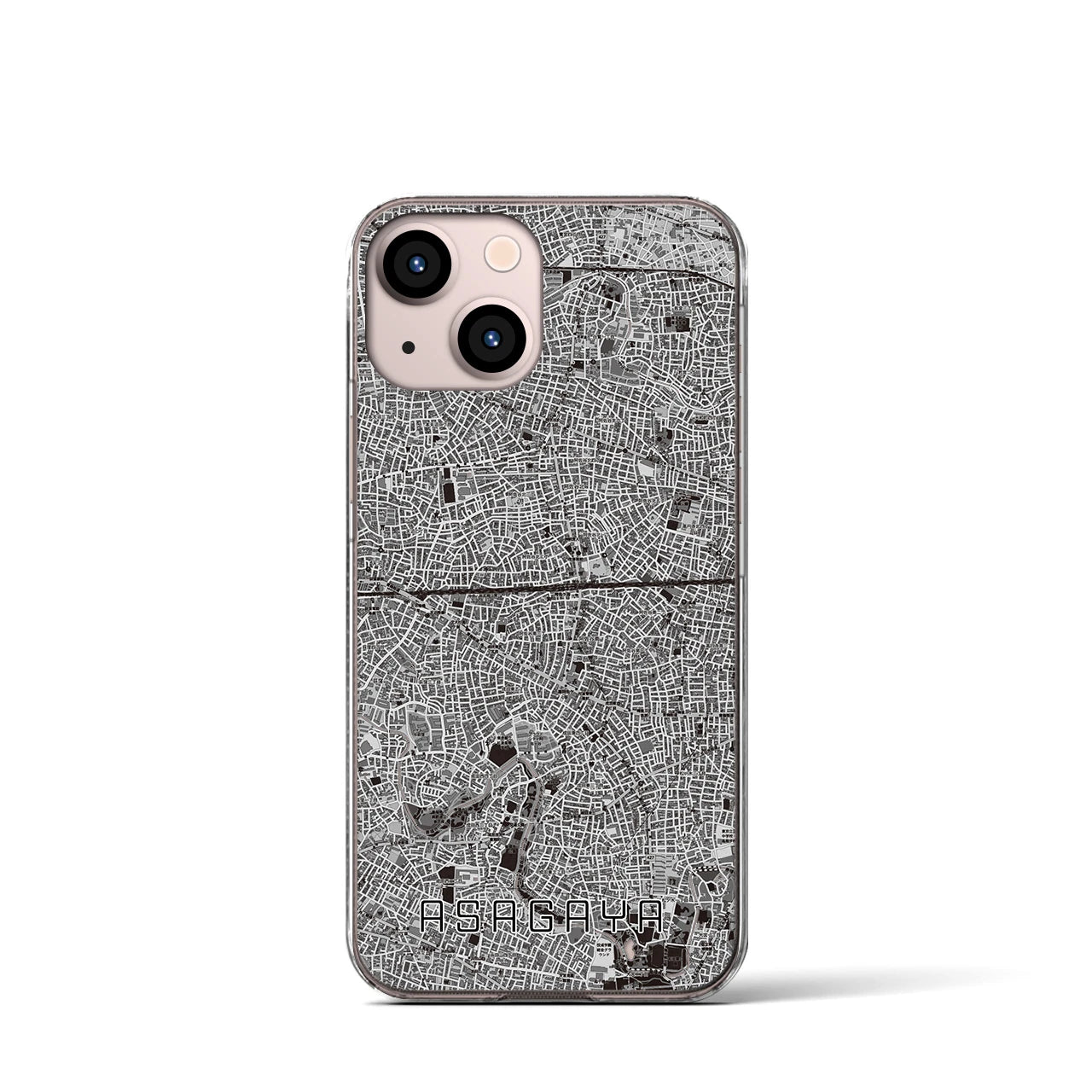 【阿佐ケ谷2(東京都)】地図柄iPhoneケース(クリアタイプ)