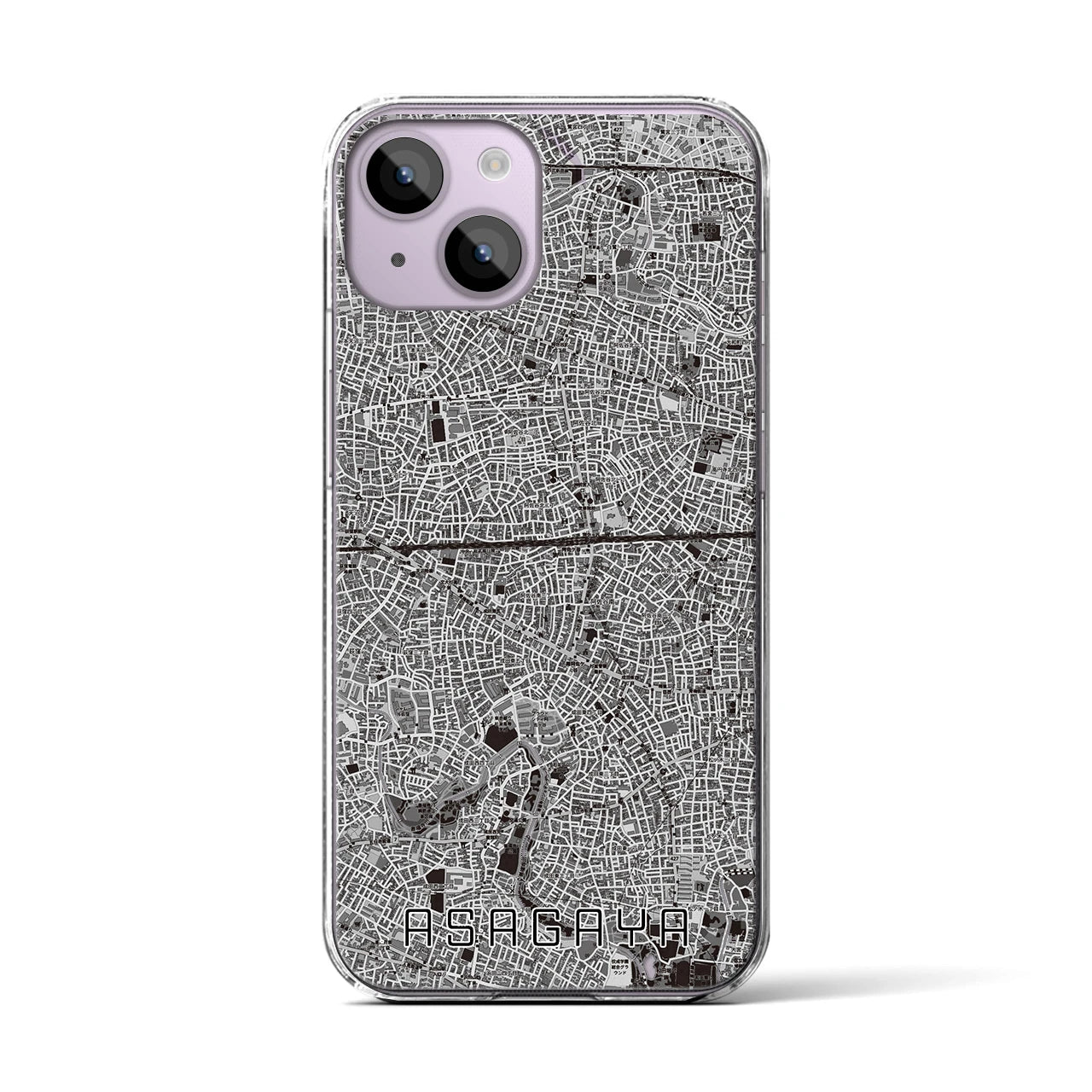 【阿佐ケ谷2(東京都)】地図柄iPhoneケース(クリアタイプ)