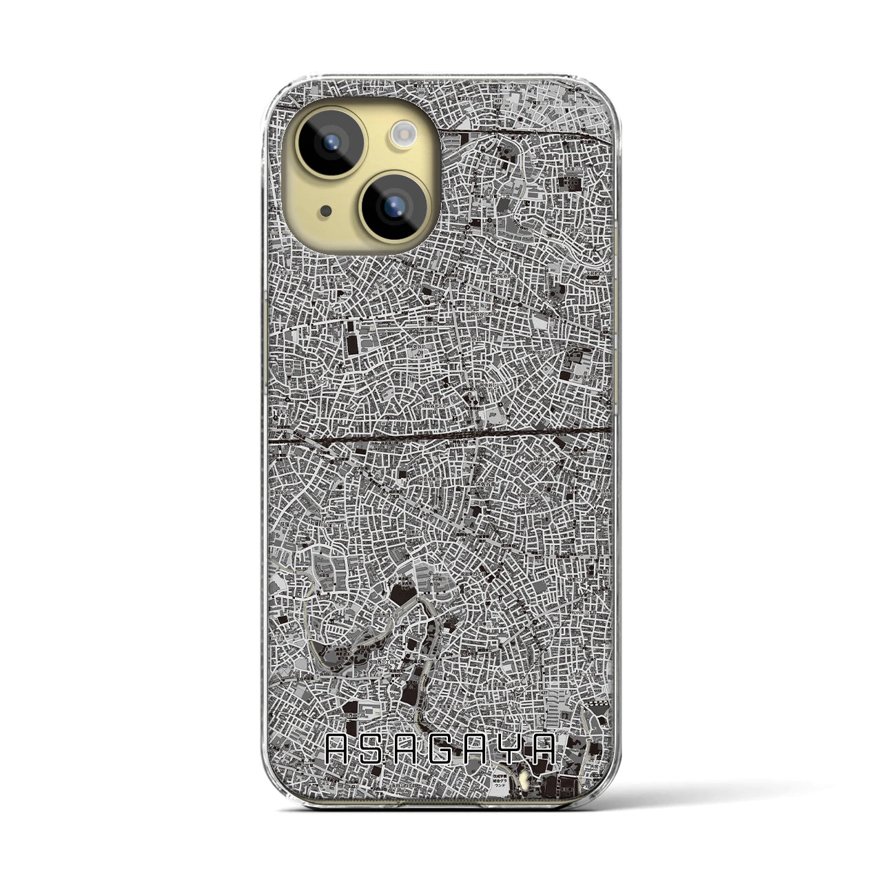 【阿佐ケ谷2(東京都)】地図柄iPhoneケース(クリアタイプ)
