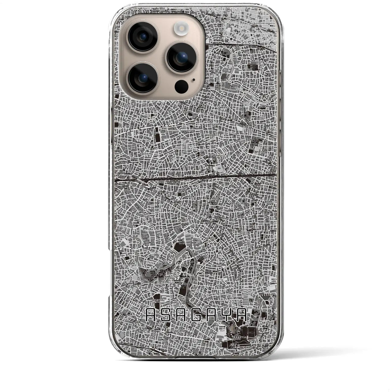 【阿佐ケ谷2(東京都)】地図柄iPhoneケース(クリアタイプ)