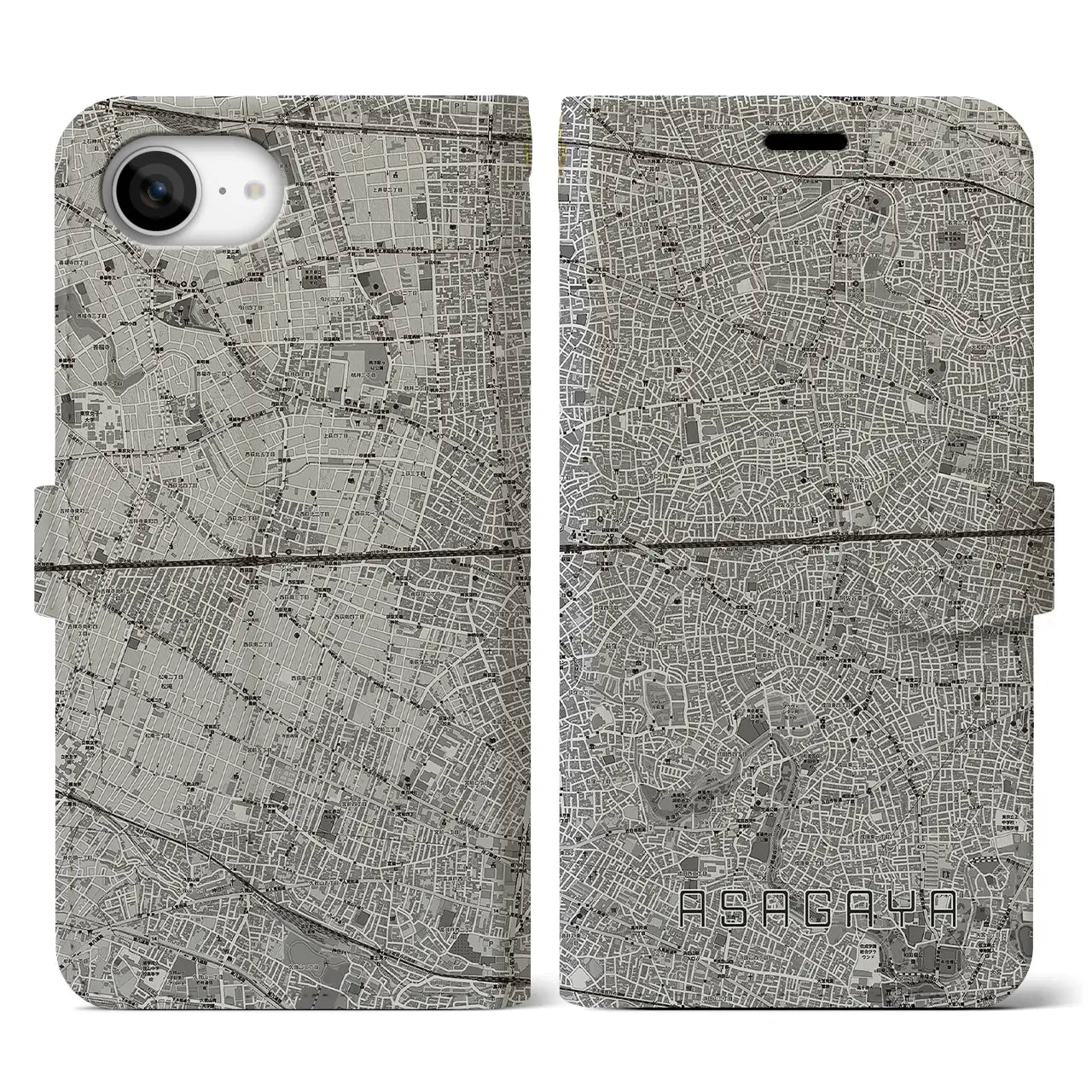 【阿佐ケ谷2(東京都)】地図柄iPhoneケース(手帳タイプ)