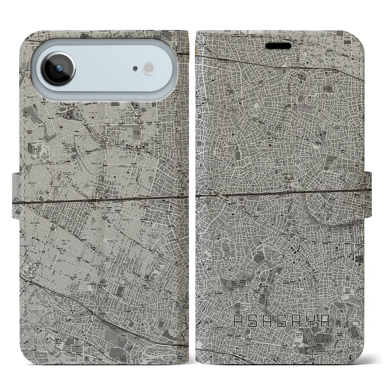 【阿佐ケ谷2(東京都)】地図柄iPhoneケース(手帳タイプ)