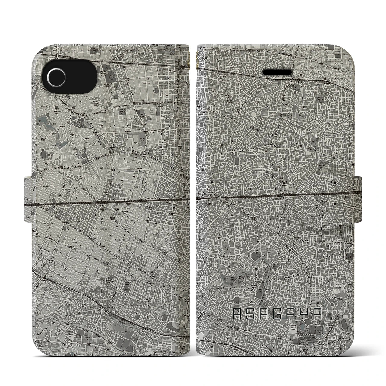 【阿佐ケ谷2(東京都)】地図柄iPhoneケース(手帳タイプ)