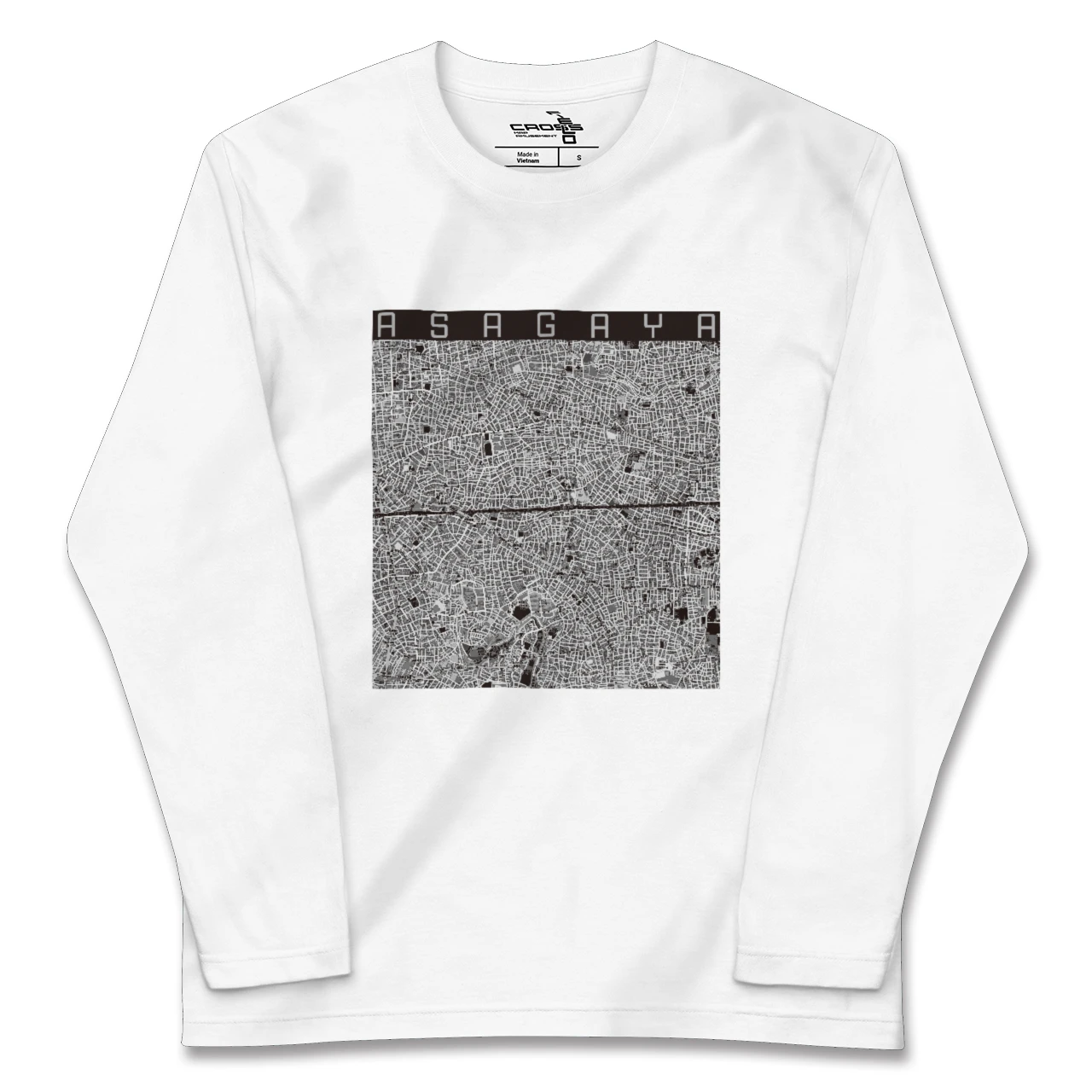 【阿佐ケ谷2(東京都)】地図柄ロングスリーブTシャツ
