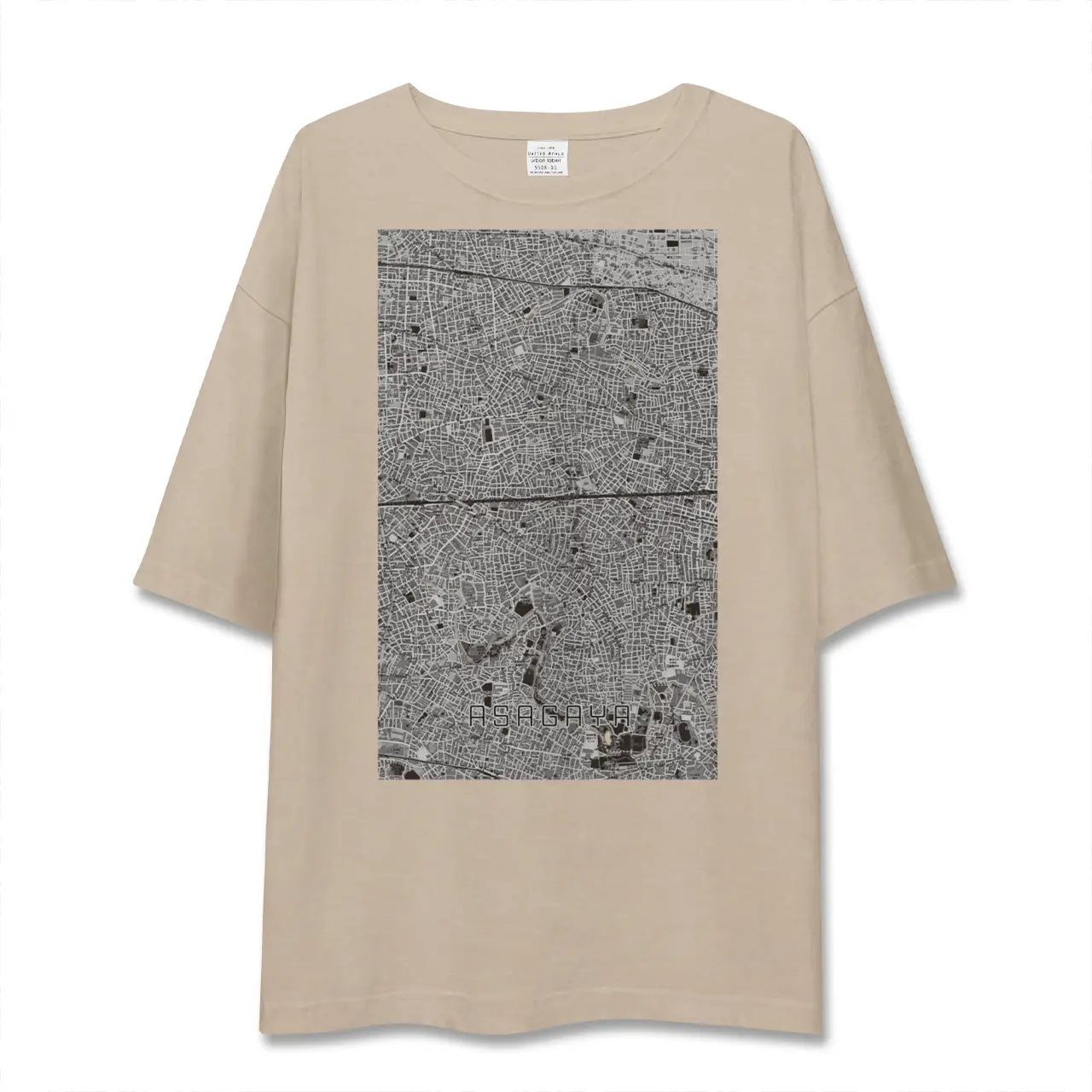 【阿佐ケ谷2(東京都)】地図柄ビッグシルエットTシャツ