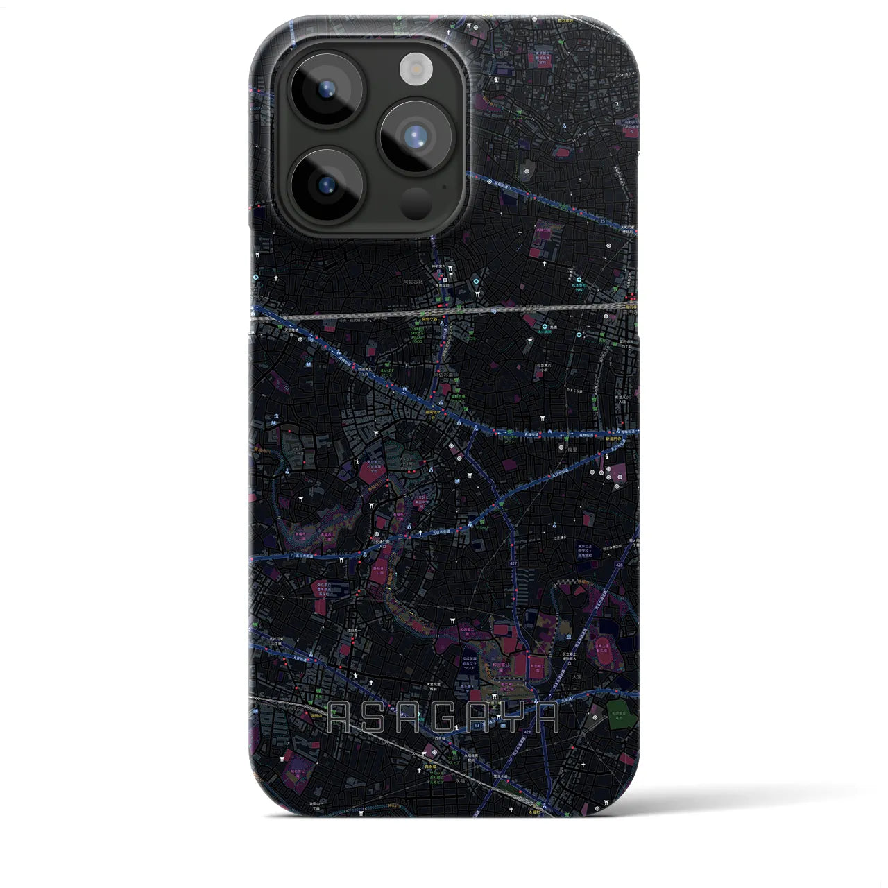 【阿佐ケ谷(東京都)】地図柄iPhoneケース(バックカバータイプ)