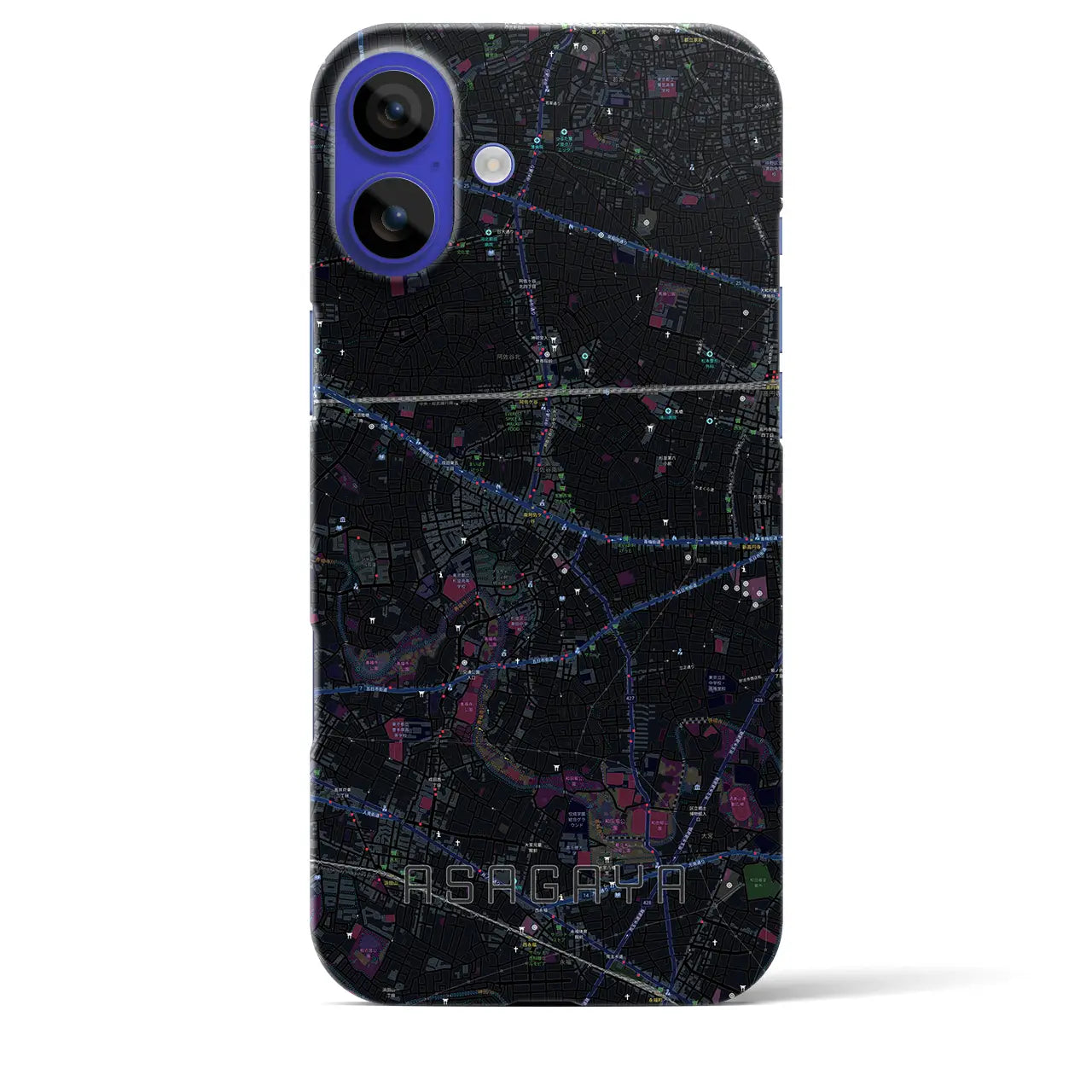 【阿佐ケ谷(東京都)】地図柄iPhoneケース(バックカバータイプ)
