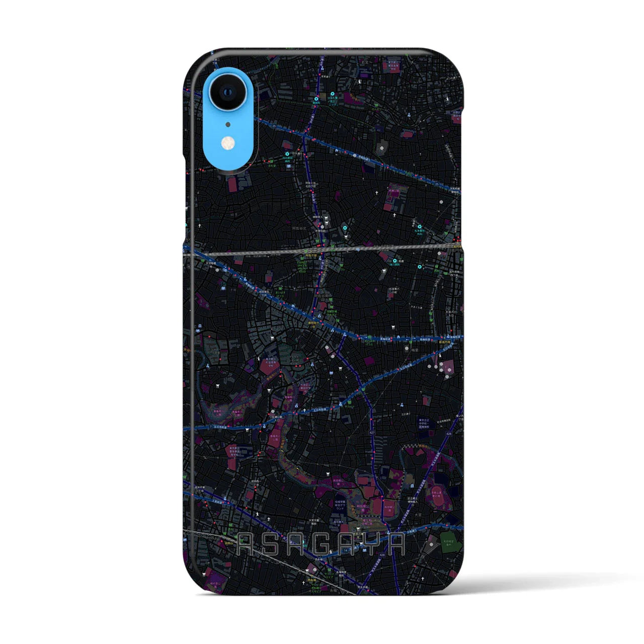 【阿佐ケ谷(東京都)】地図柄iPhoneケース(バックカバータイプ)