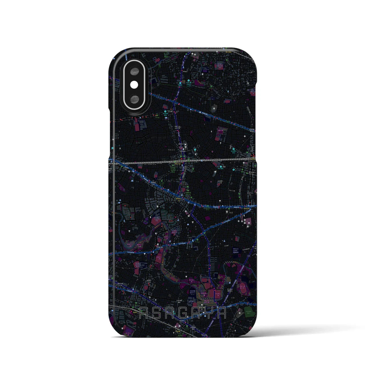 【阿佐ケ谷(東京都)】地図柄iPhoneケース(バックカバータイプ)