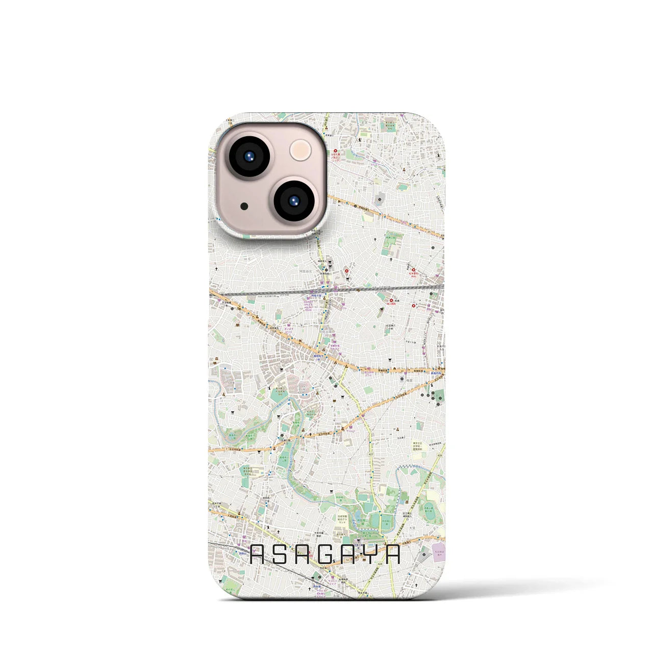 【阿佐ケ谷(東京都)】地図柄iPhoneケース(バックカバータイプ)