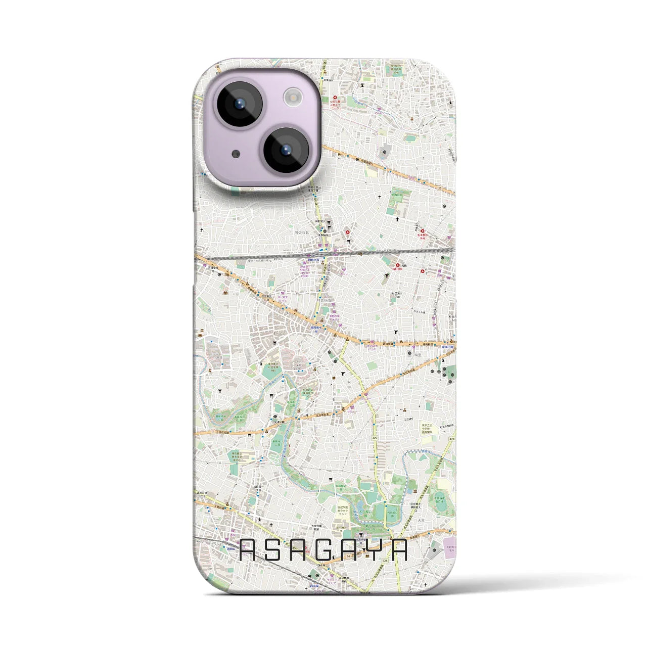 【阿佐ケ谷(東京都)】地図柄iPhoneケース(バックカバータイプ)