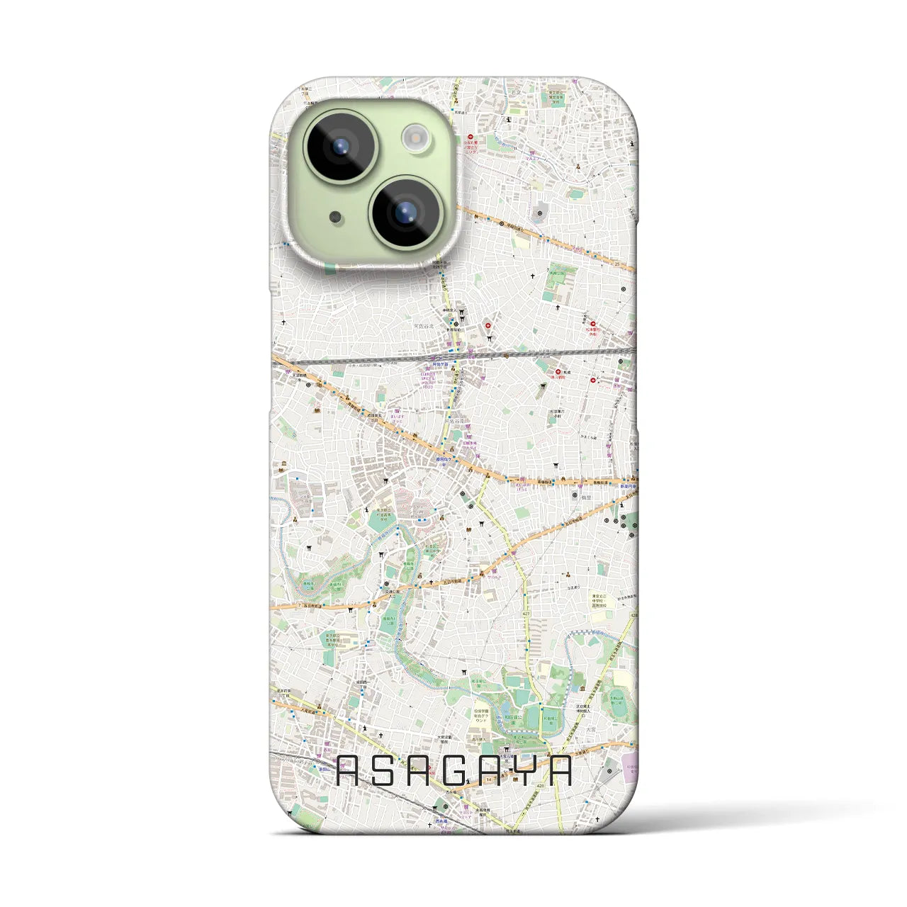 【阿佐ケ谷(東京都)】地図柄iPhoneケース(バックカバータイプ)