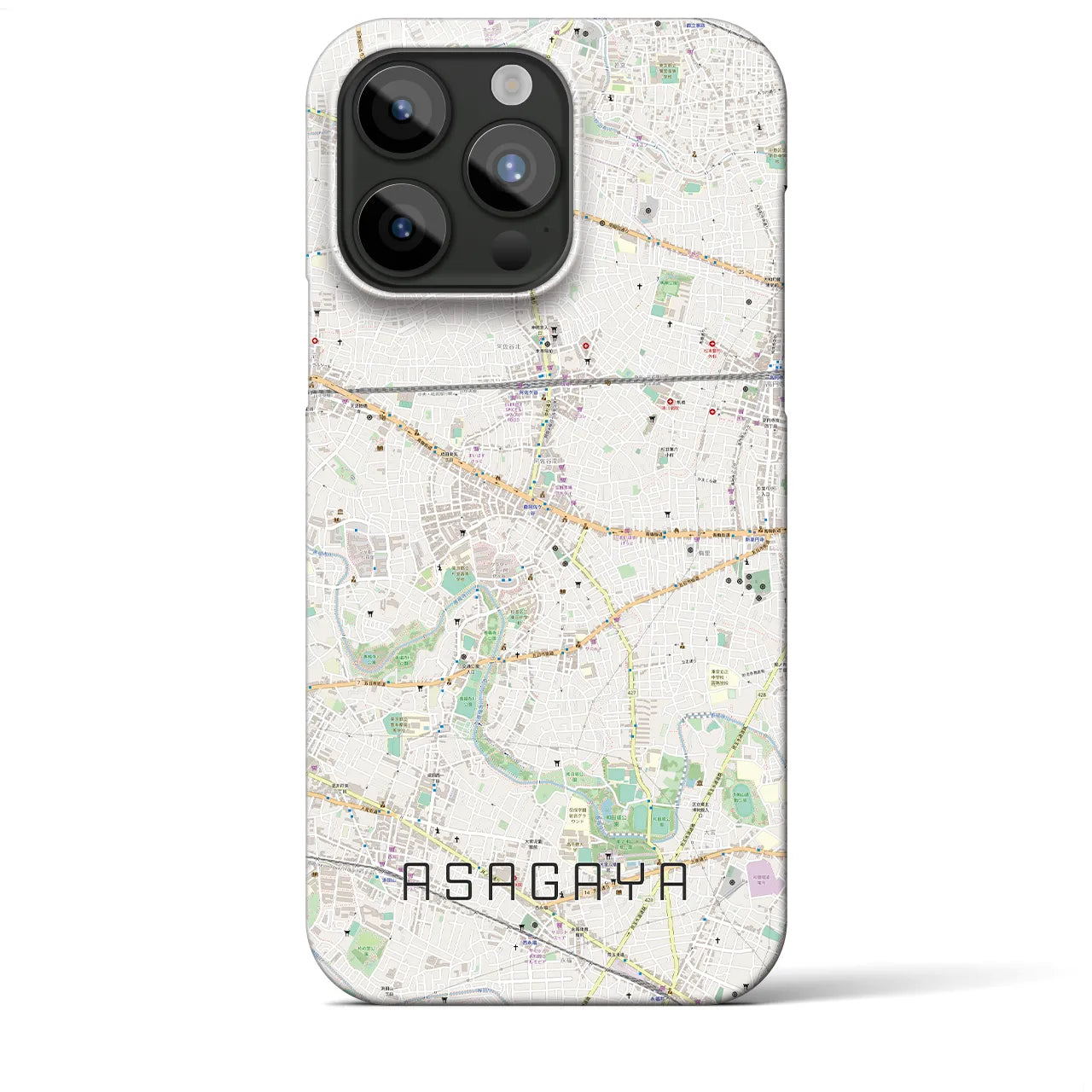 【阿佐ケ谷(東京都)】地図柄iPhoneケース(バックカバータイプ)