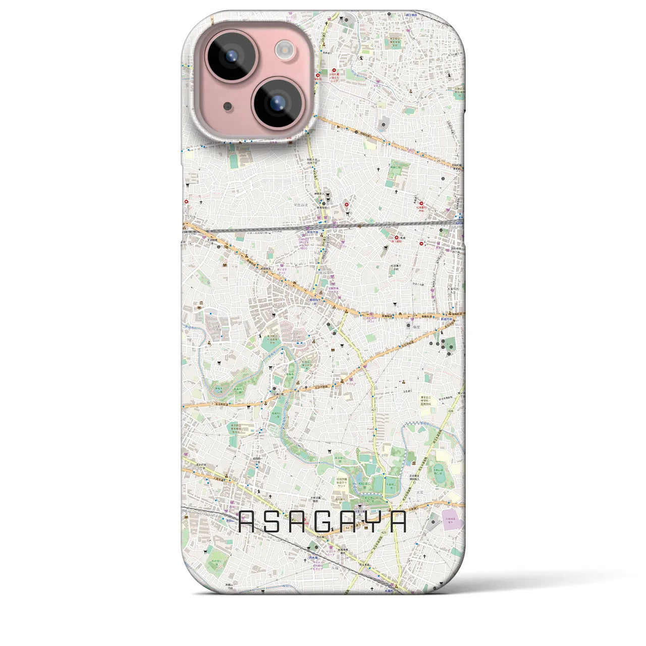 【阿佐ケ谷(東京都)】地図柄iPhoneケース(バックカバータイプ)