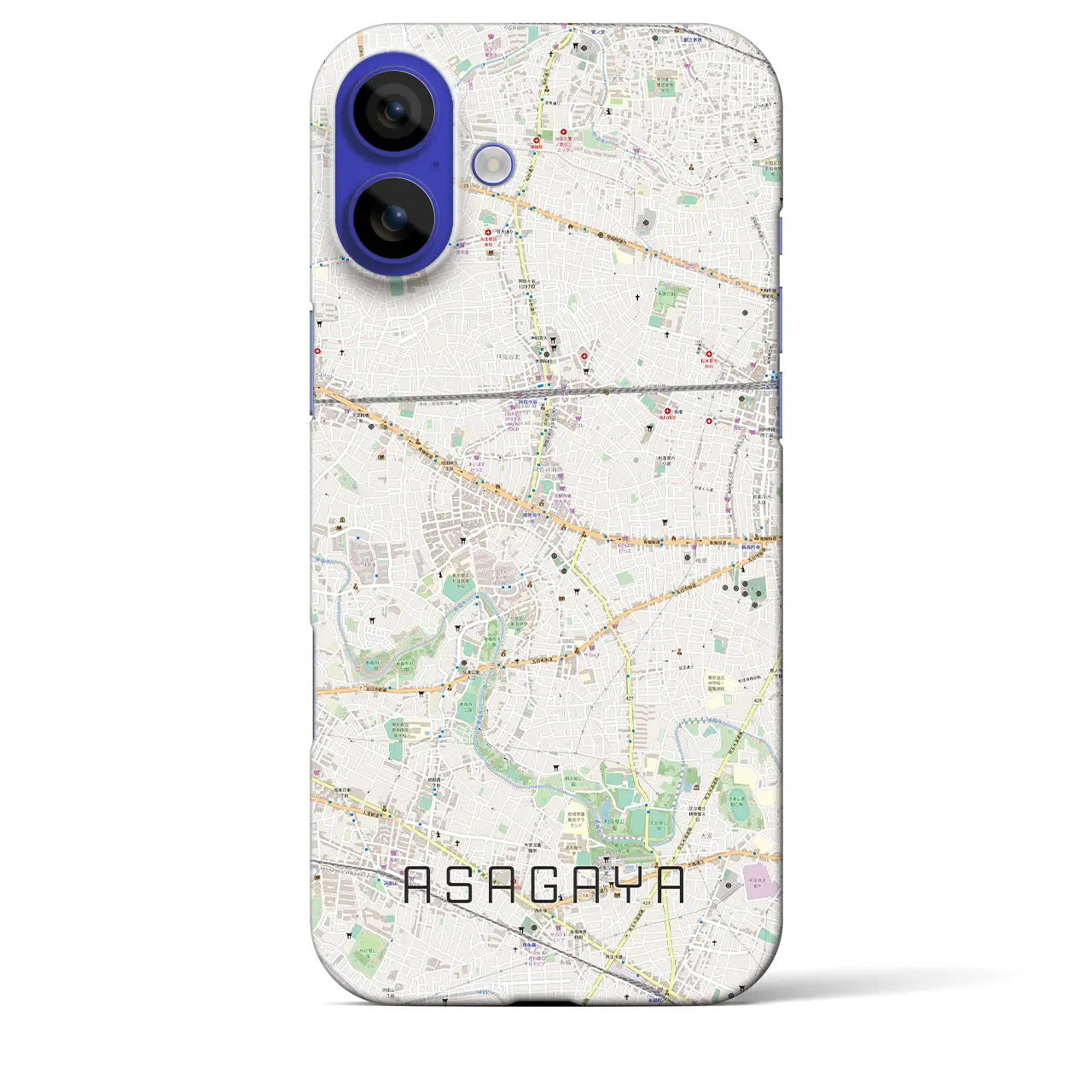 【阿佐ケ谷(東京都)】地図柄iPhoneケース(バックカバータイプ)ブラック・iPhone 16 Pro Max 用