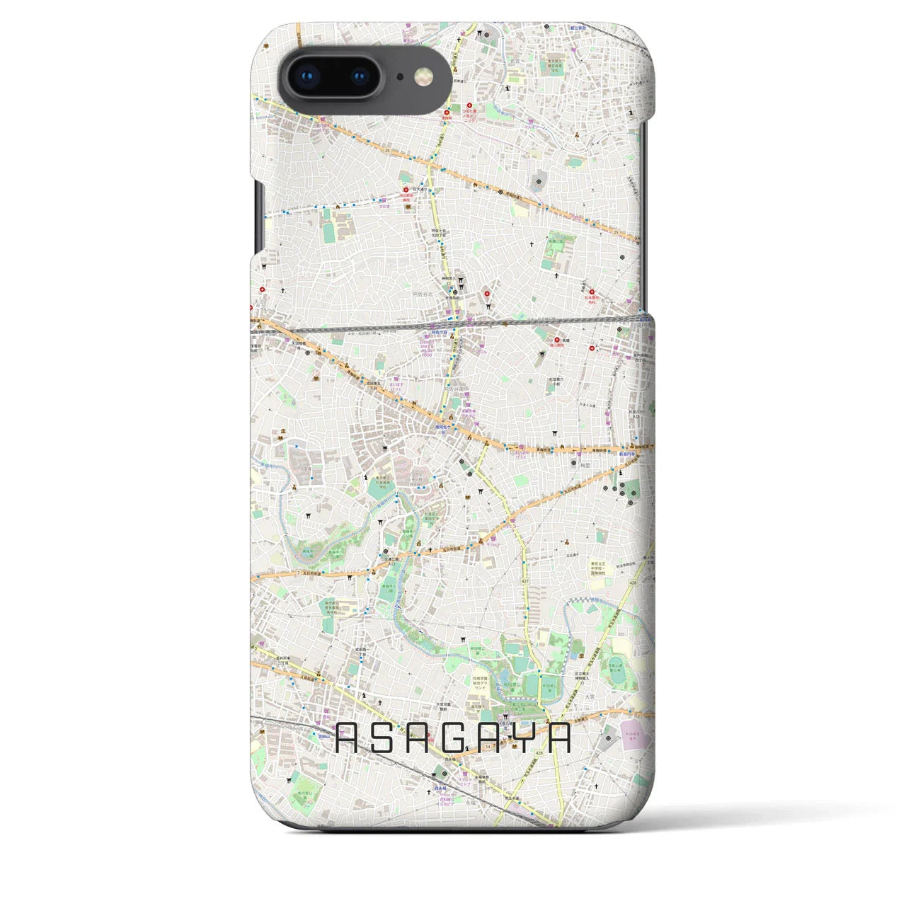 【阿佐ケ谷(東京都)】地図柄iPhoneケース(バックカバータイプ)