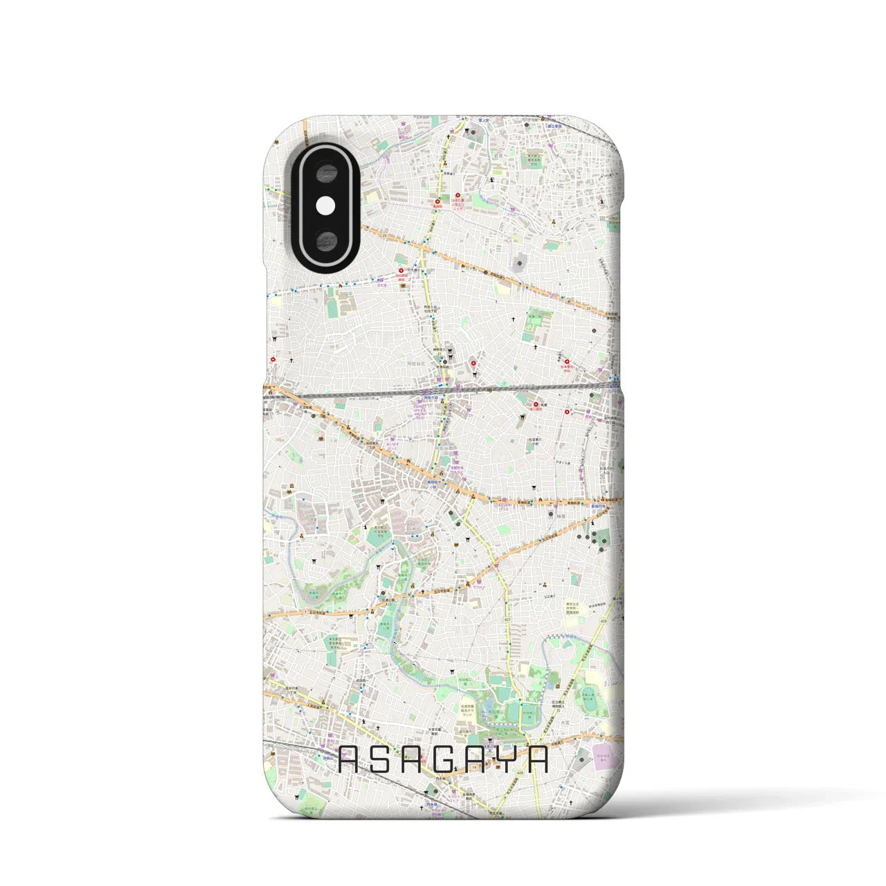 【阿佐ケ谷(東京都)】地図柄iPhoneケース(バックカバータイプ)