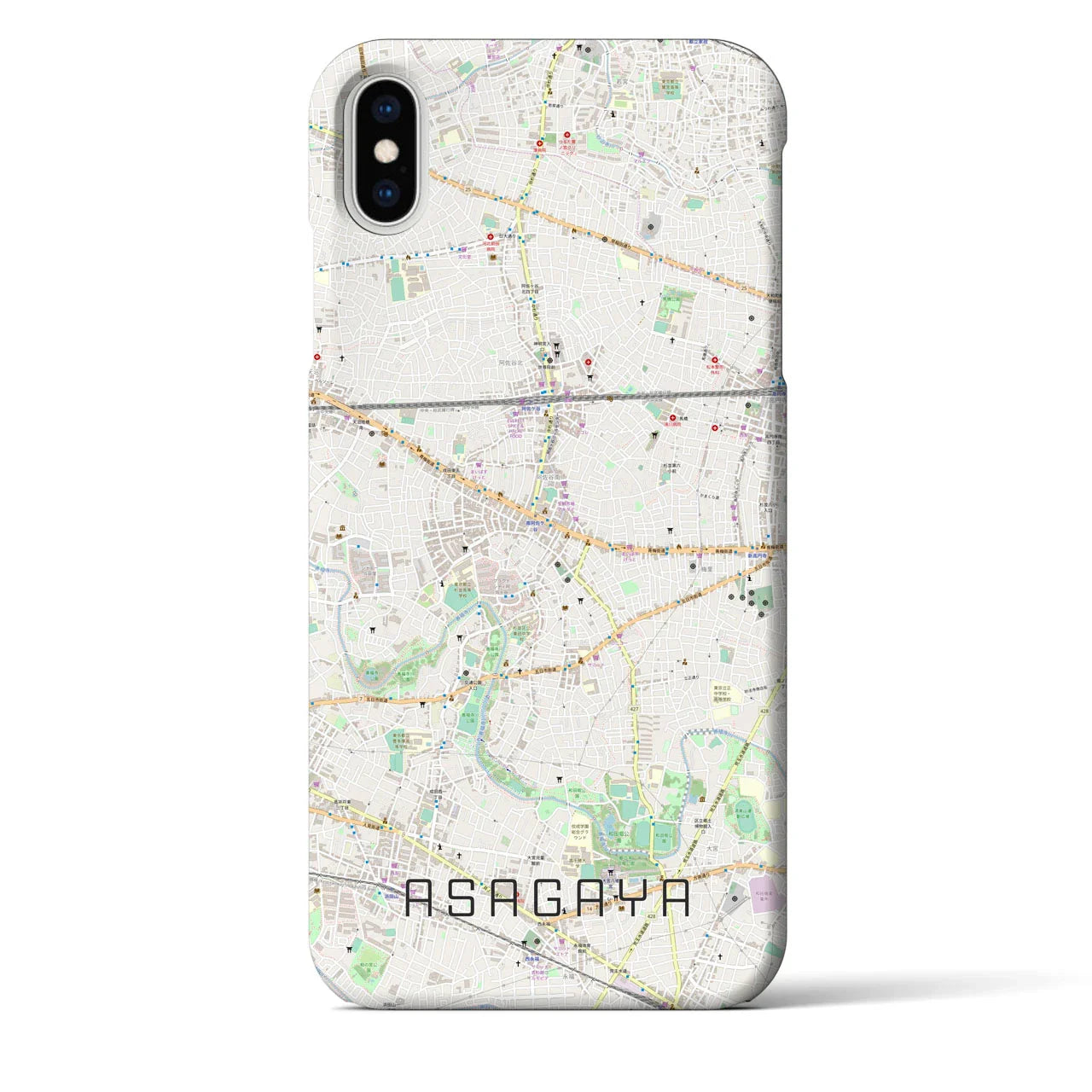 【阿佐ケ谷(東京都)】地図柄iPhoneケース(バックカバータイプ)