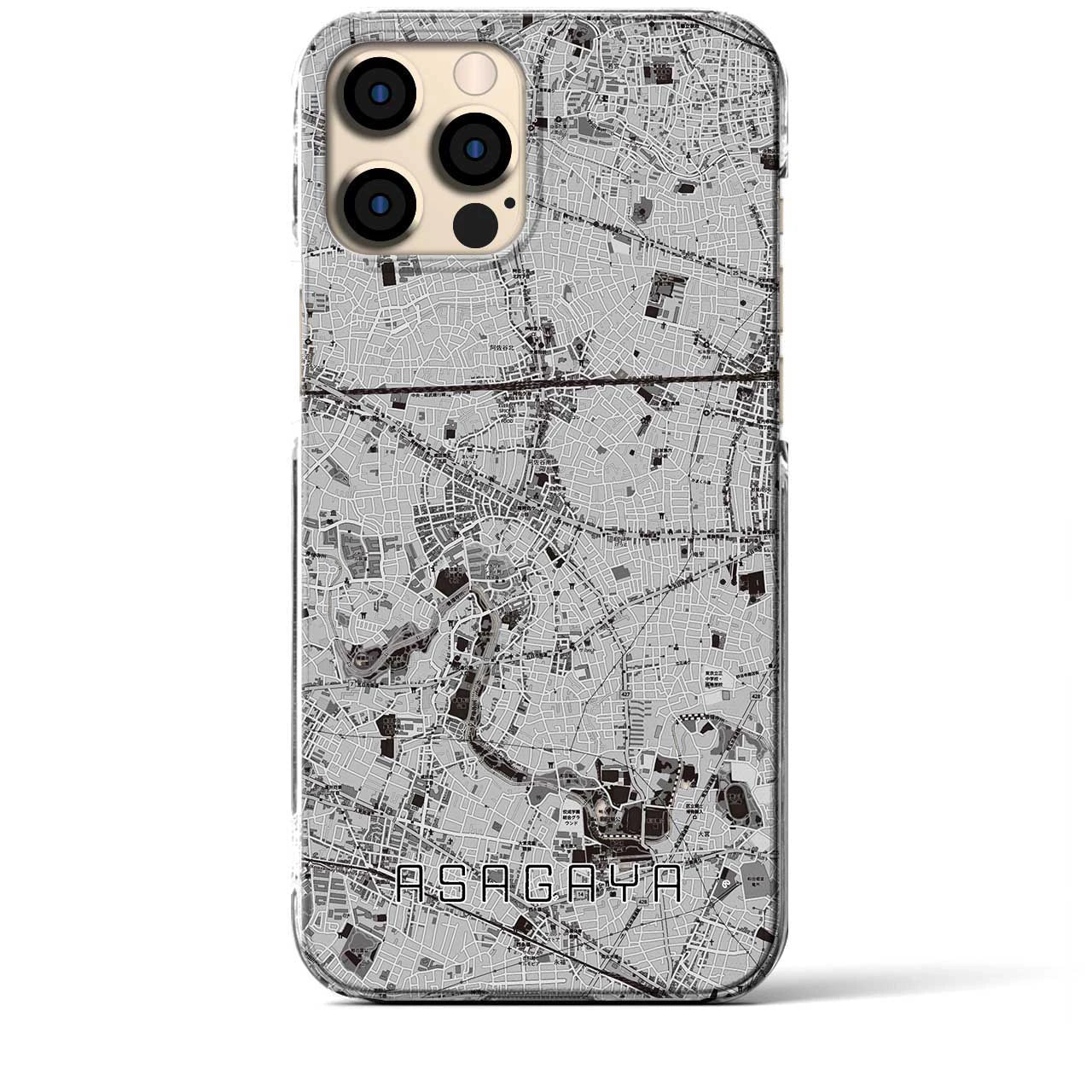 【阿佐ケ谷(東京都)】地図柄iPhoneケース(クリアタイプ)