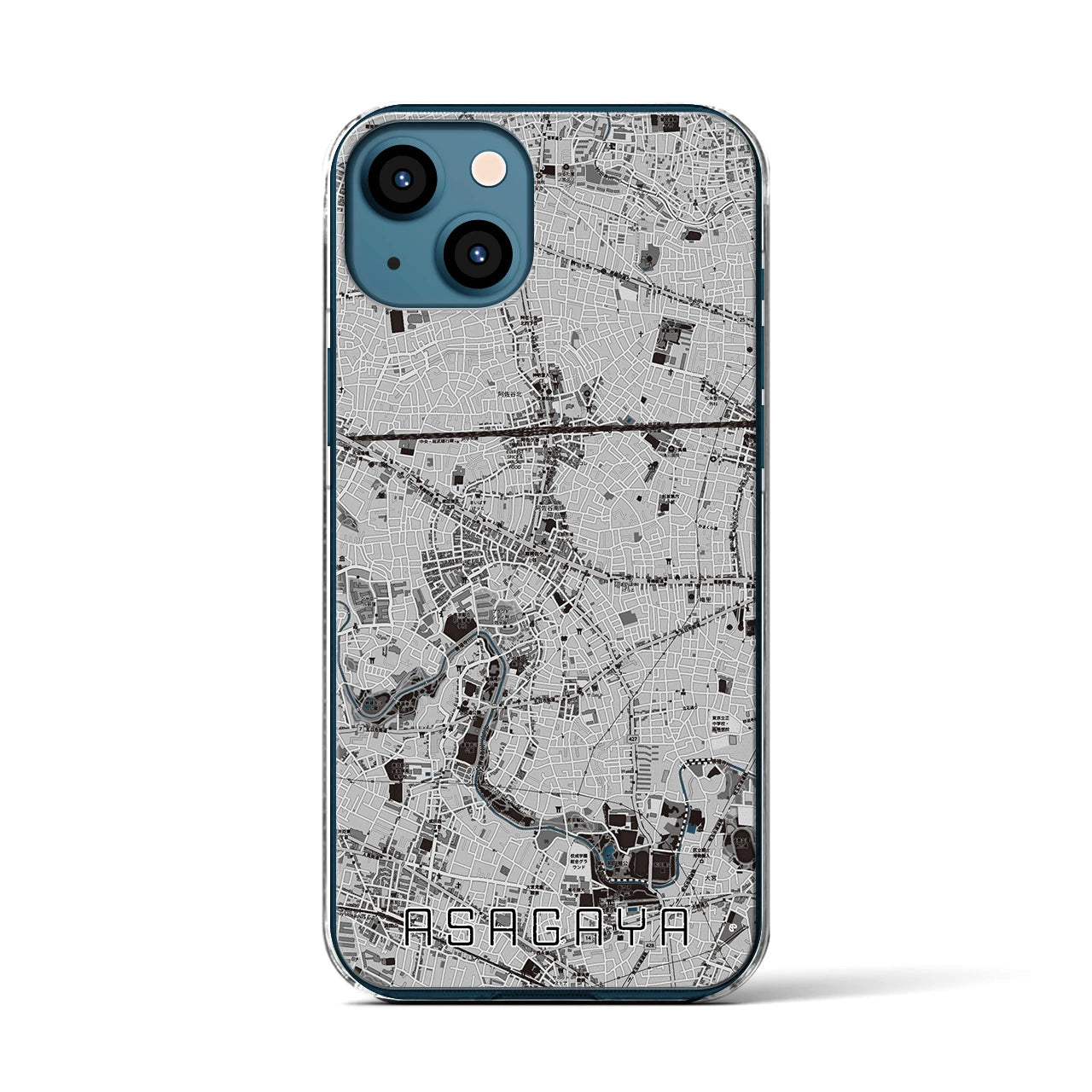 【阿佐ケ谷(東京都)】地図柄iPhoneケース(クリアタイプ)