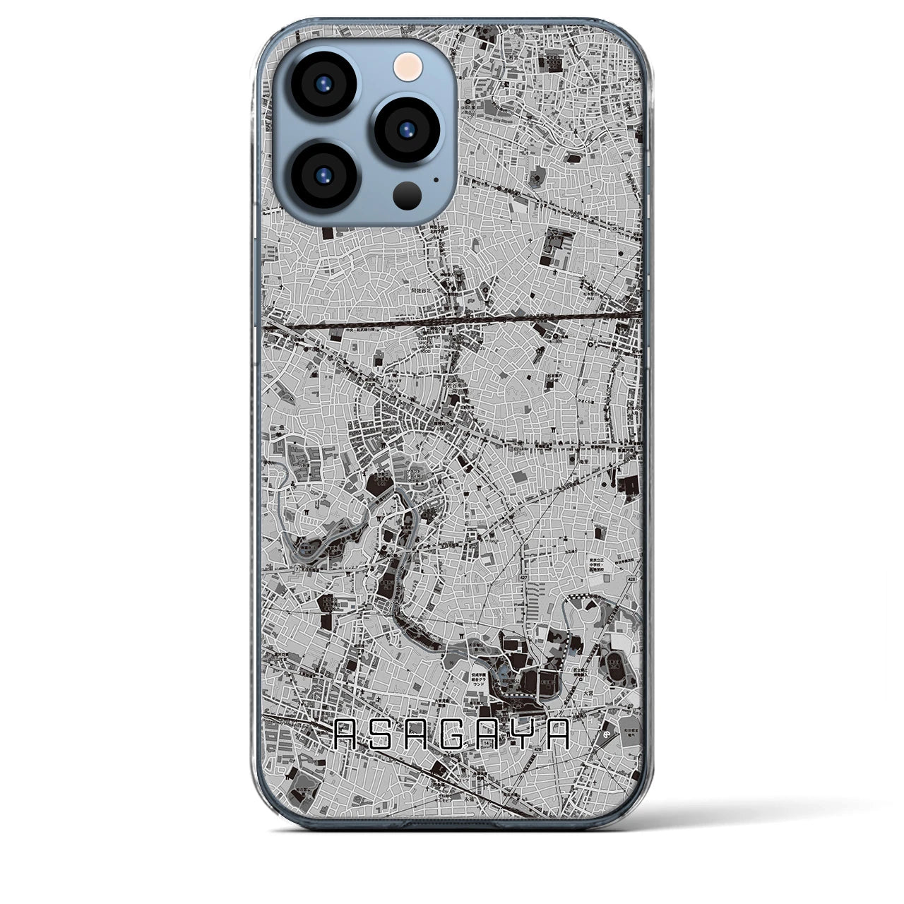 【阿佐ケ谷(東京都)】地図柄iPhoneケース(クリアタイプ)