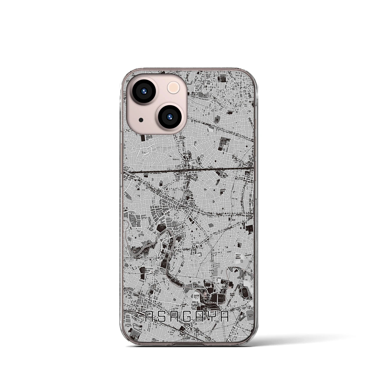 【阿佐ケ谷(東京都)】地図柄iPhoneケース(クリアタイプ)