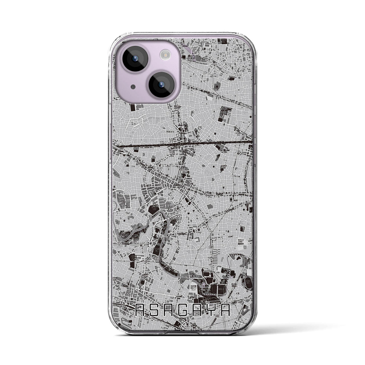 【阿佐ケ谷(東京都)】地図柄iPhoneケース(クリアタイプ)