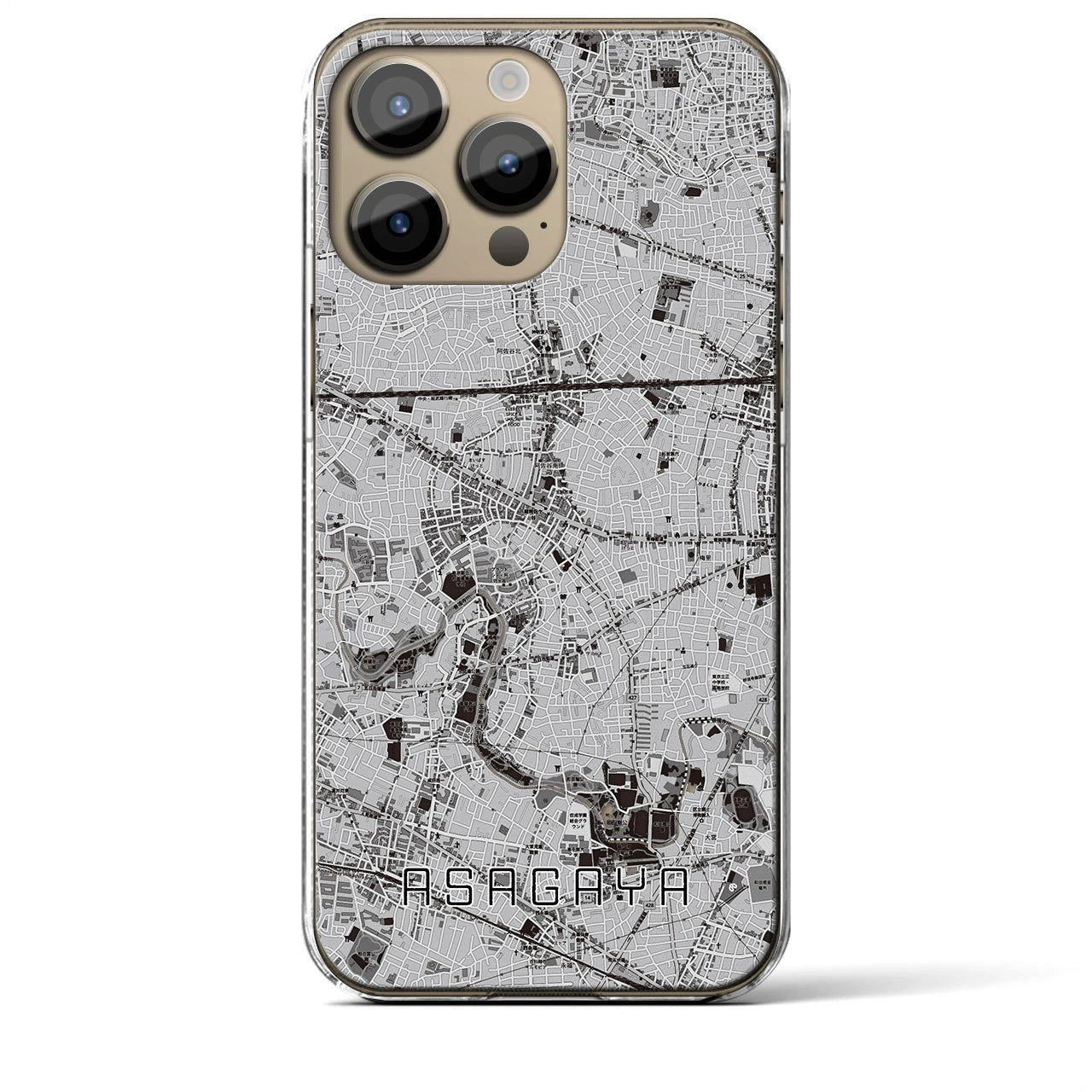 【阿佐ケ谷(東京都)】地図柄iPhoneケース(クリアタイプ)