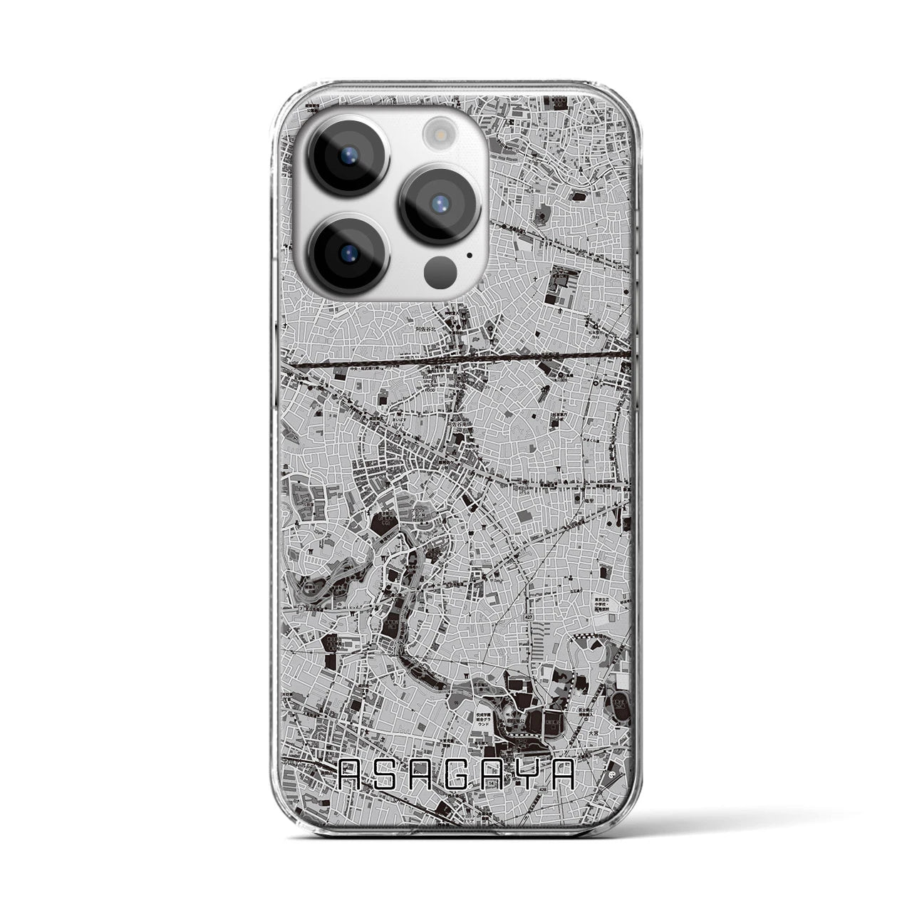 【阿佐ケ谷(東京都)】地図柄iPhoneケース(クリアタイプ)