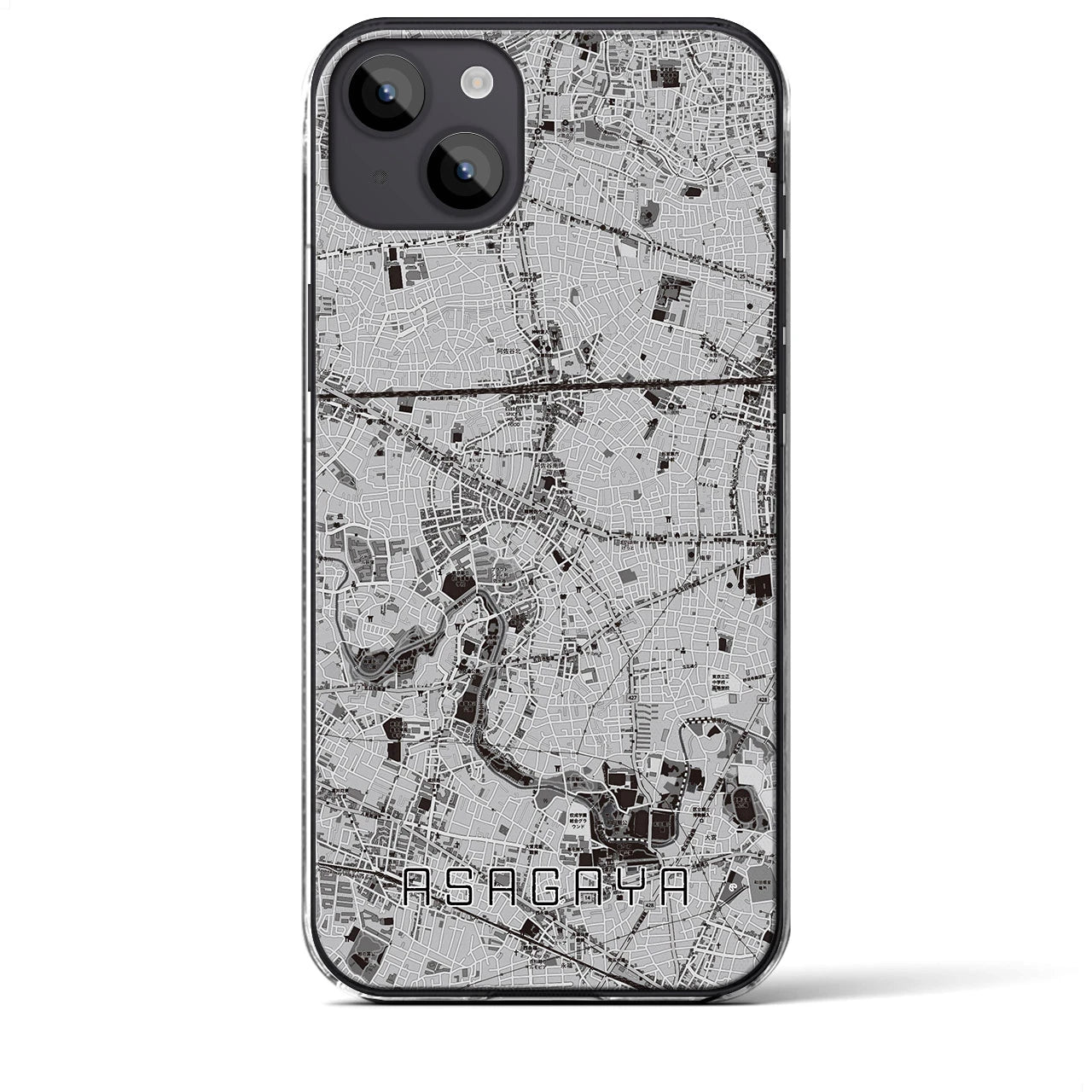 【阿佐ケ谷(東京都)】地図柄iPhoneケース(クリアタイプ)