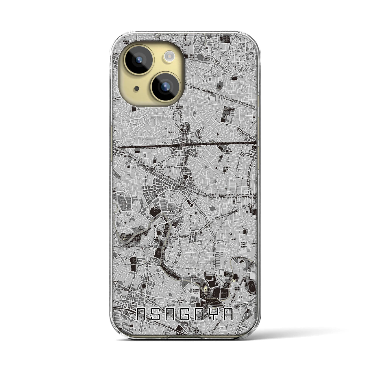 【阿佐ケ谷(東京都)】地図柄iPhoneケース(クリアタイプ)