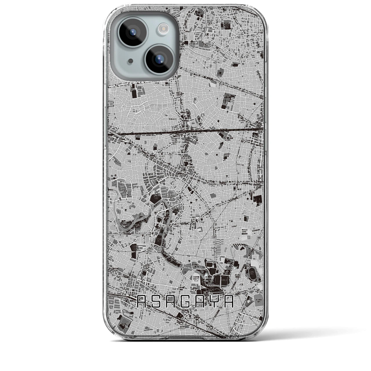 【阿佐ケ谷(東京都)】地図柄iPhoneケース(クリアタイプ)