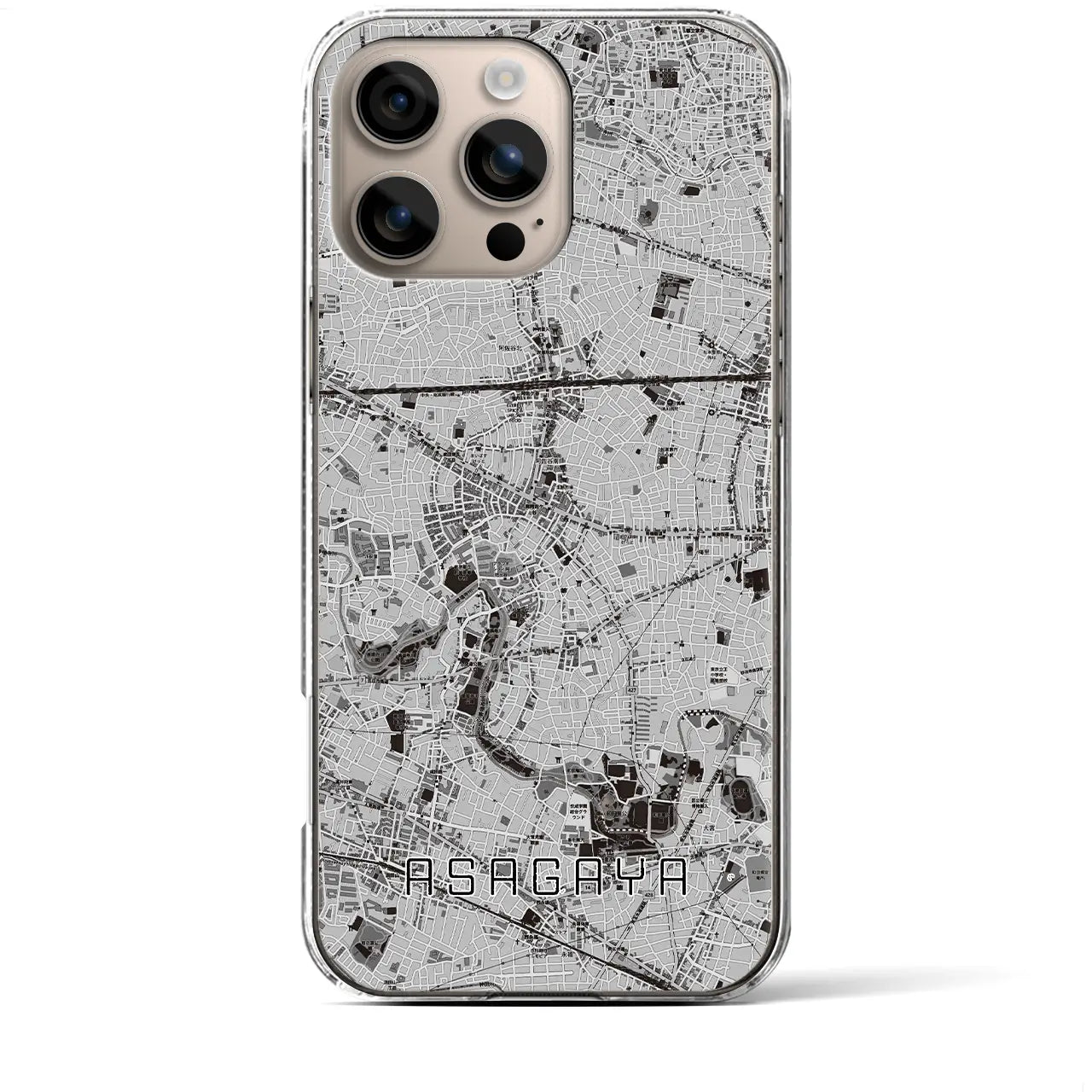 【阿佐ケ谷(東京都)】地図柄iPhoneケース(クリアタイプ)