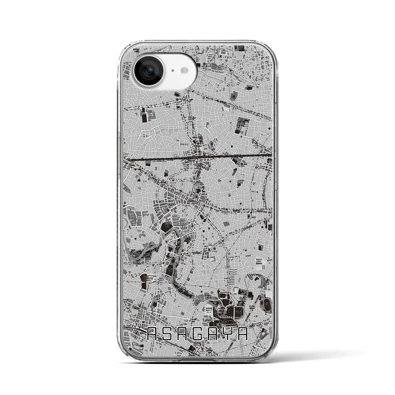 【阿佐ケ谷(東京都)】地図柄iPhoneケース(クリアタイプ)
