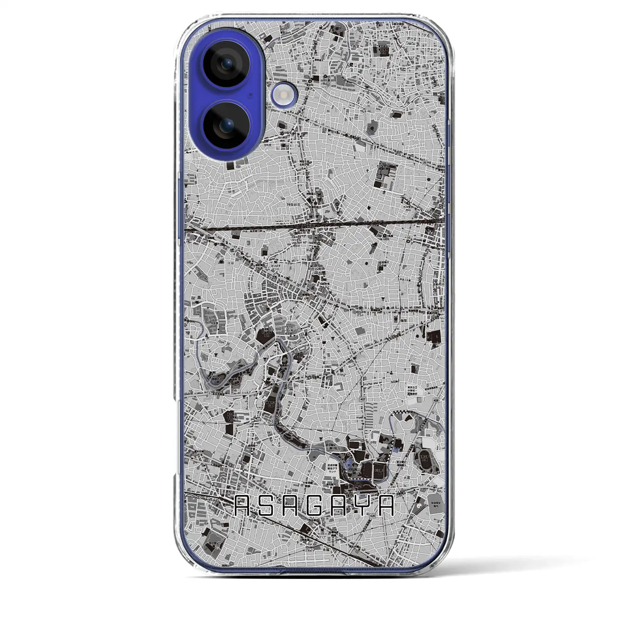 【阿佐ケ谷(東京都)】地図柄iPhoneケース(クリアタイプ)