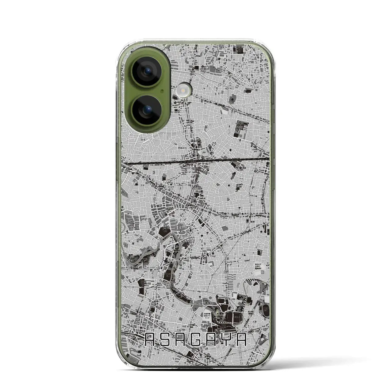 【阿佐ケ谷(東京都)】地図柄iPhoneケース(クリアタイプ)
