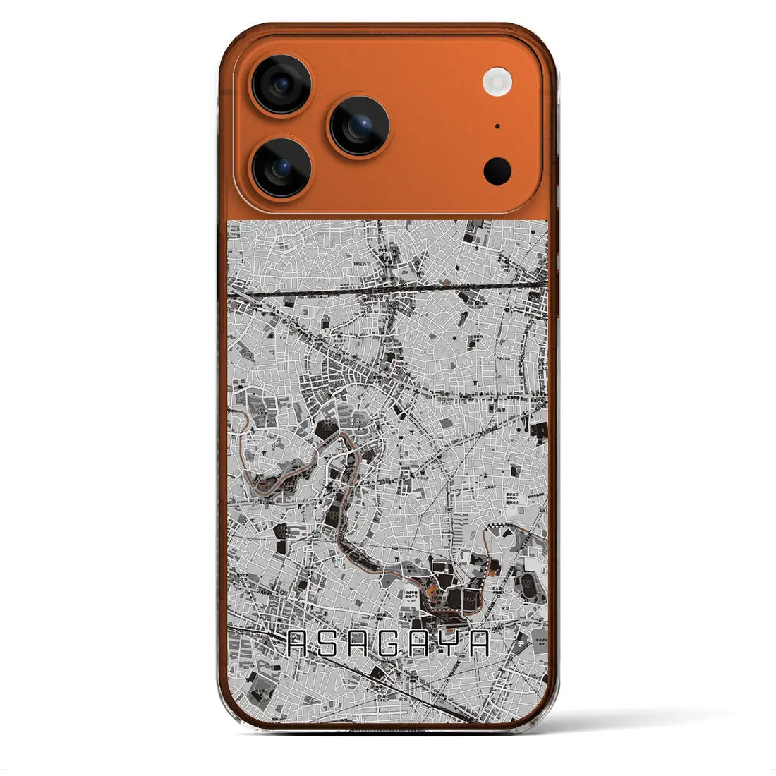【阿佐ケ谷(東京都)】地図柄iPhoneケース(クリアタイプ)