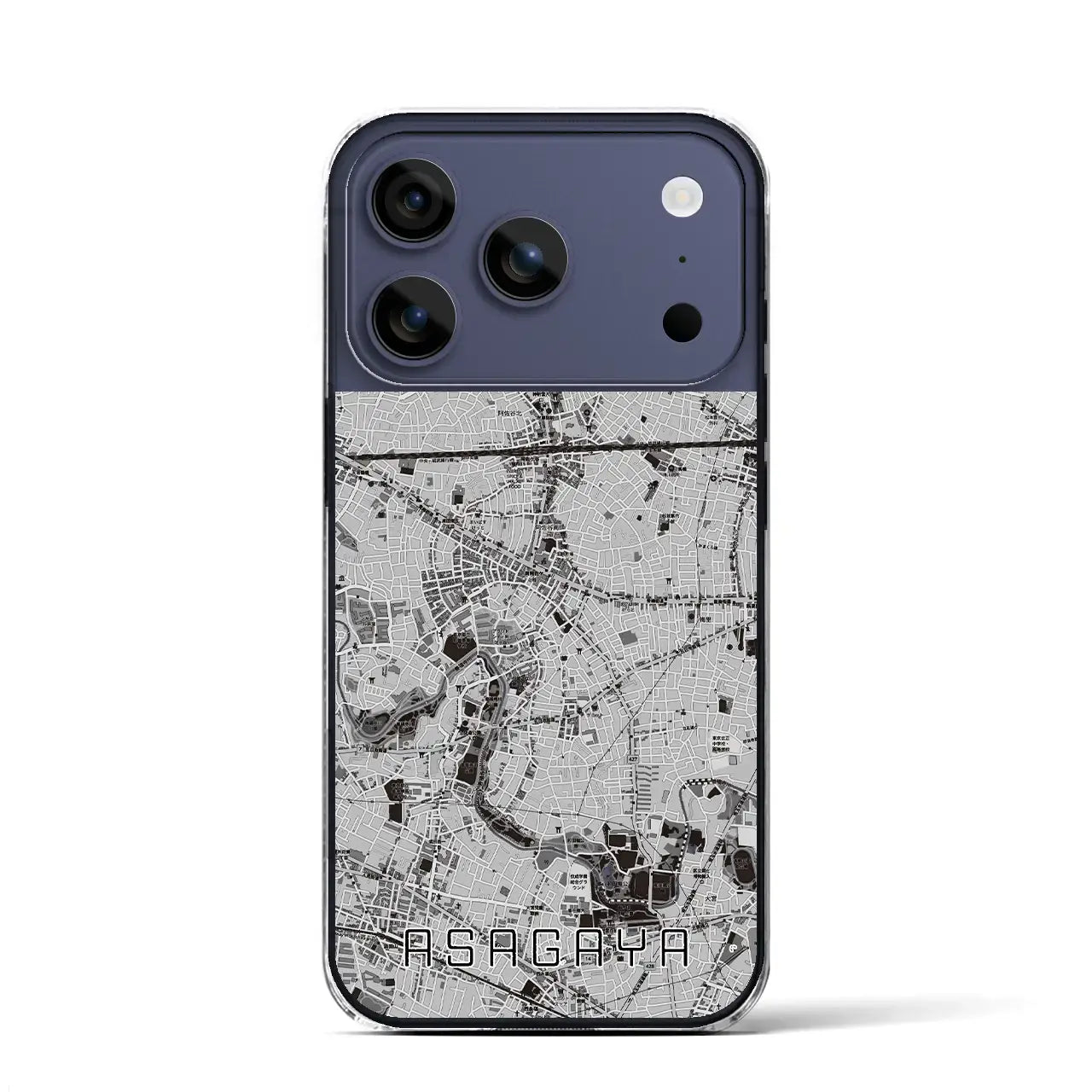 【阿佐ケ谷(東京都)】地図柄iPhoneケース(クリアタイプ)