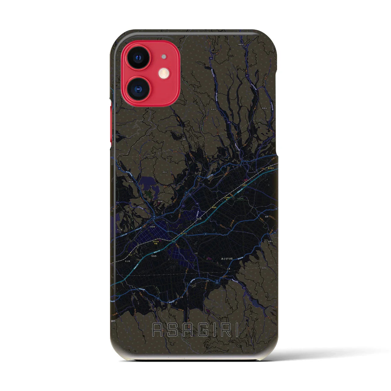 【あさぎり(熊本県)】地図柄iPhoneケース(バックカバータイプ)