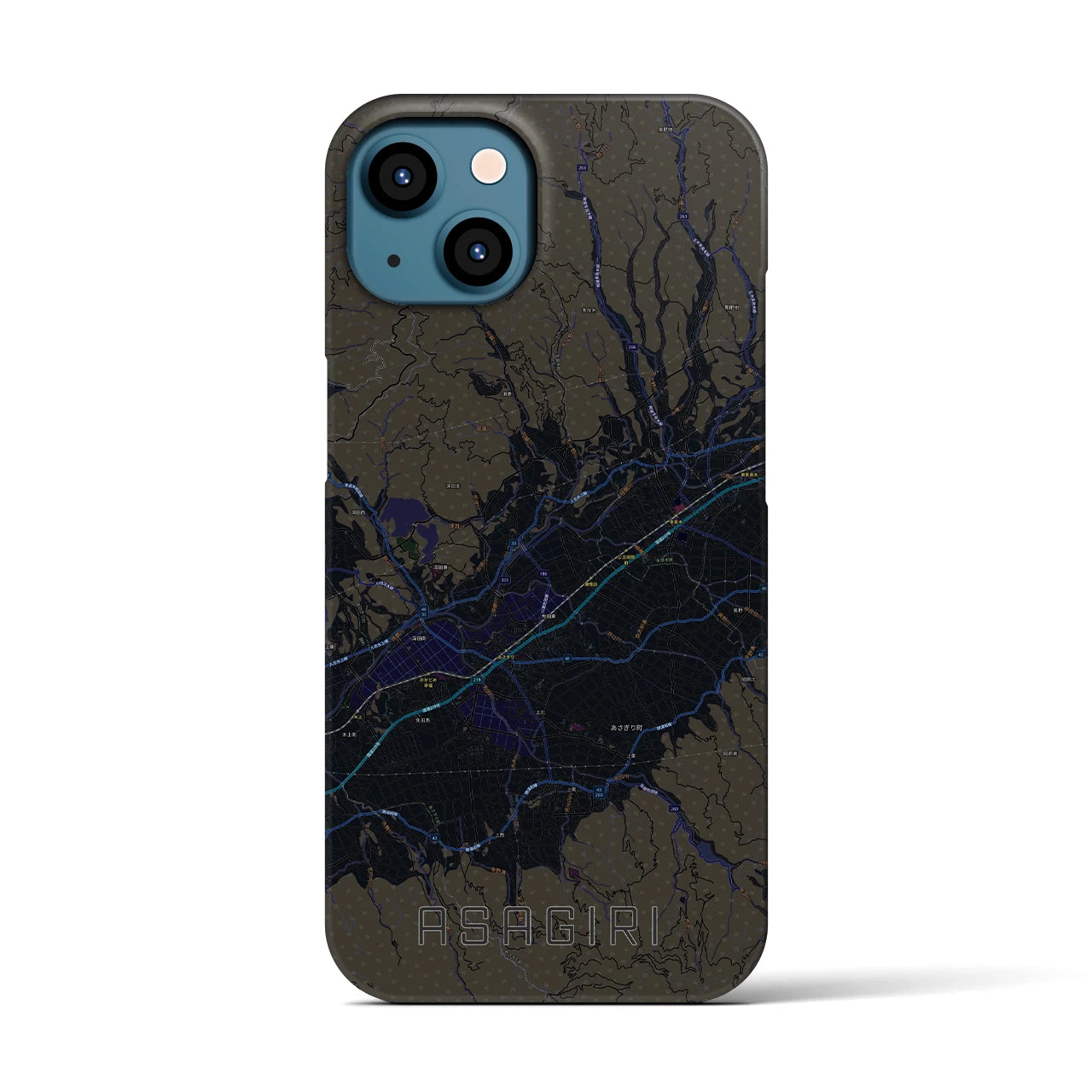 【あさぎり(熊本県)】地図柄iPhoneケース(バックカバータイプ)
