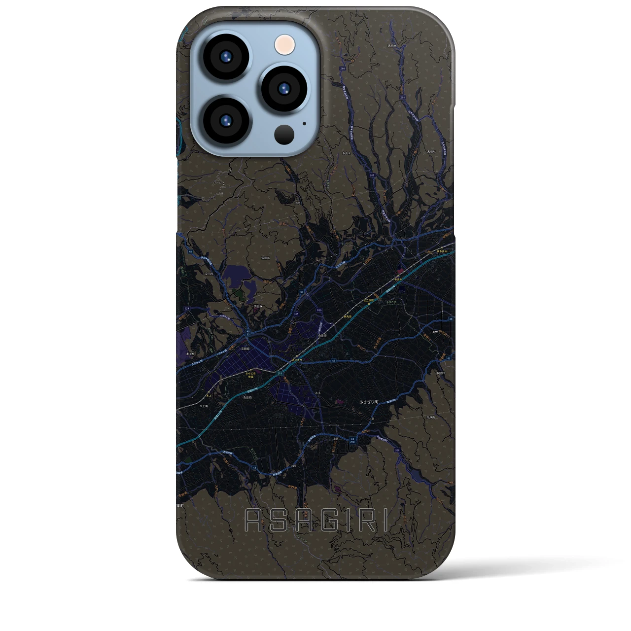【あさぎり(熊本県)】地図柄iPhoneケース(バックカバータイプ)