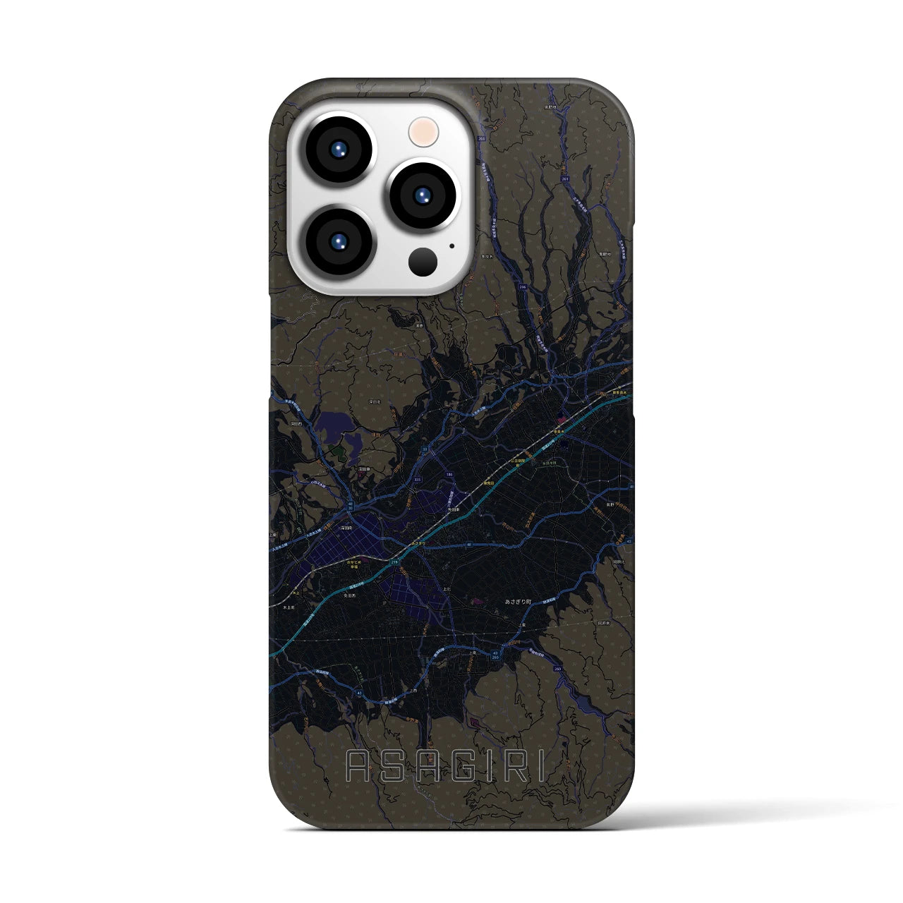 【あさぎり(熊本県)】地図柄iPhoneケース(バックカバータイプ)