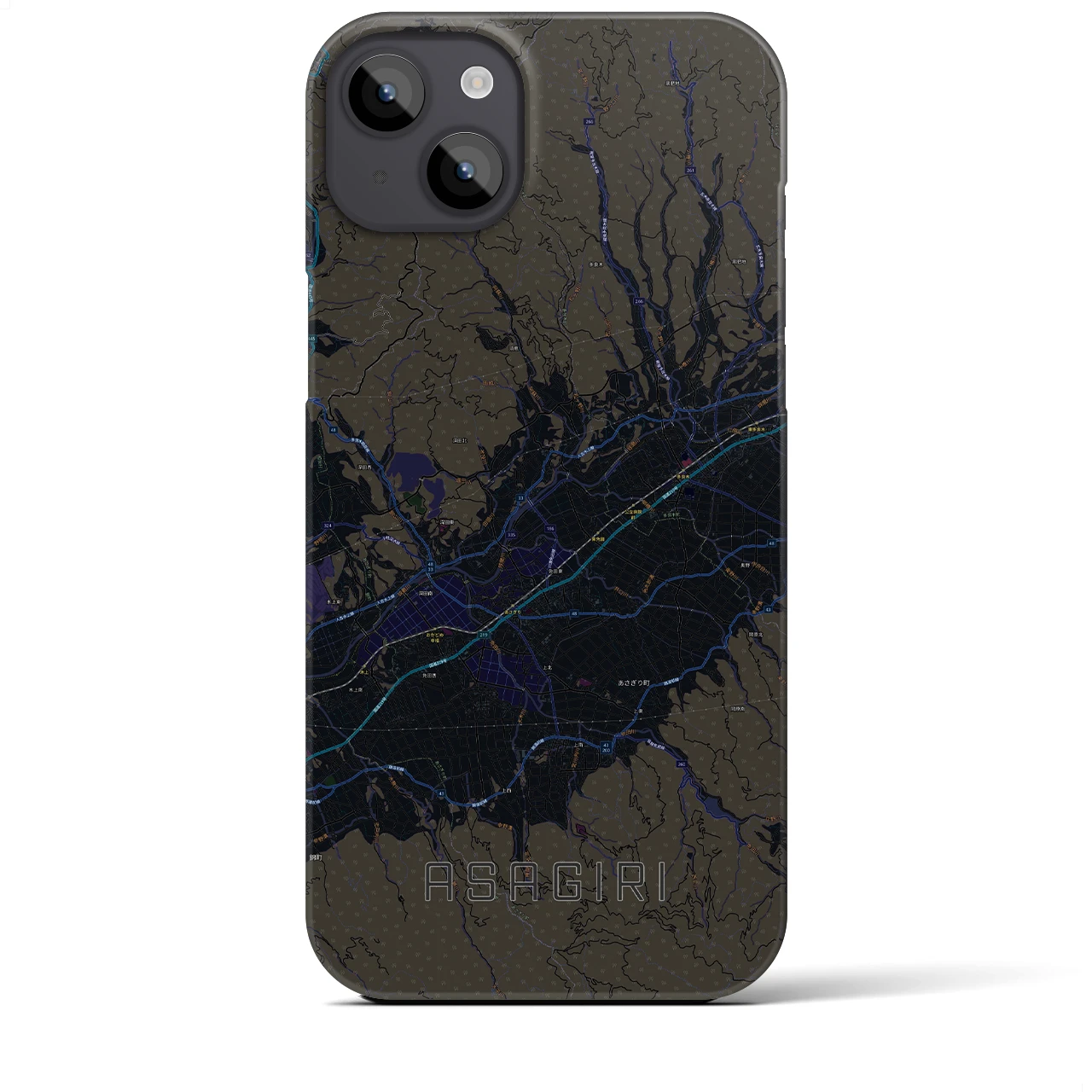 【あさぎり(熊本県)】地図柄iPhoneケース(バックカバータイプ)