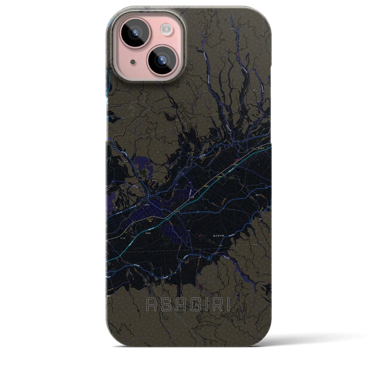 【あさぎり(熊本県)】地図柄iPhoneケース(バックカバータイプ)