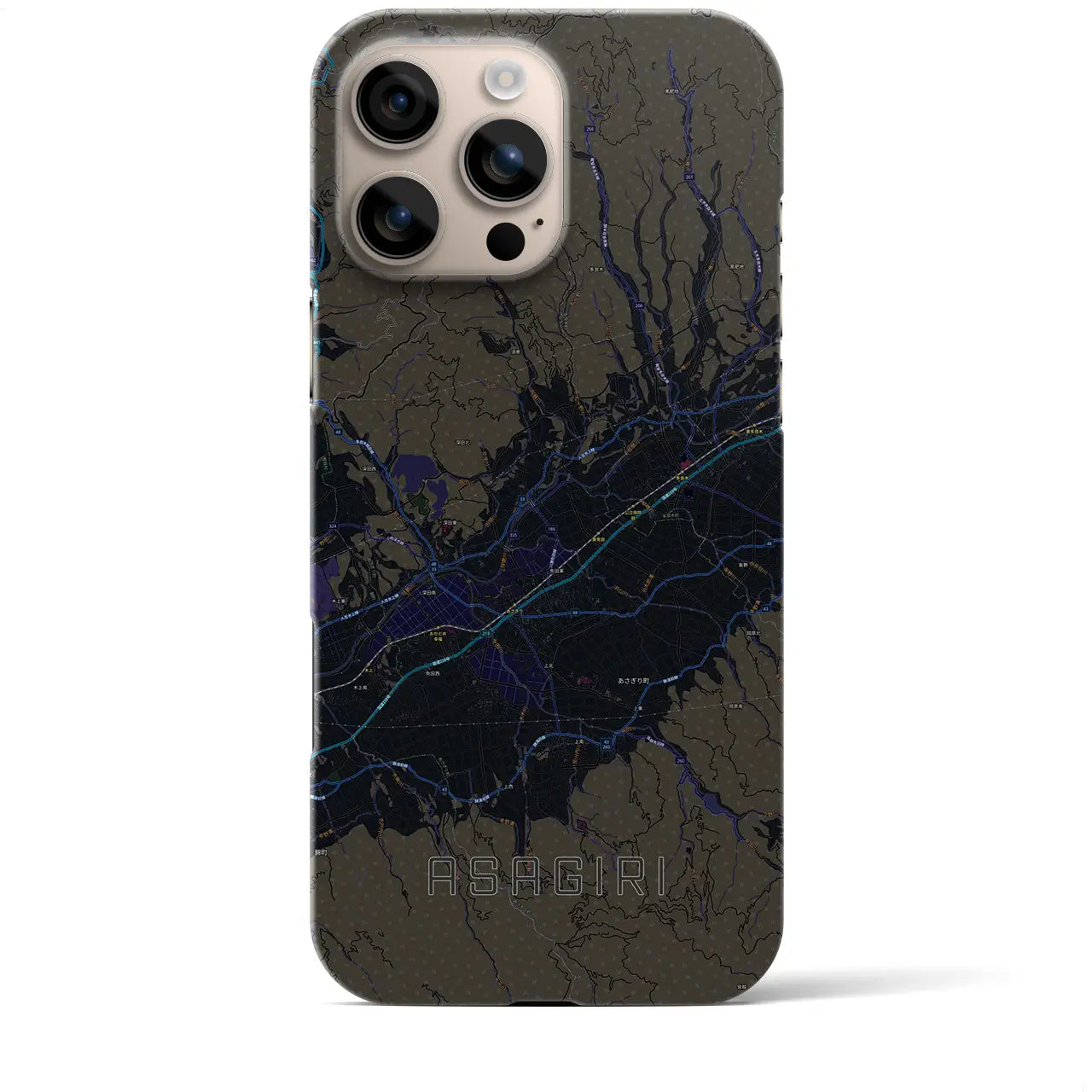 【あさぎり(熊本県)】地図柄iPhoneケース(バックカバータイプ)